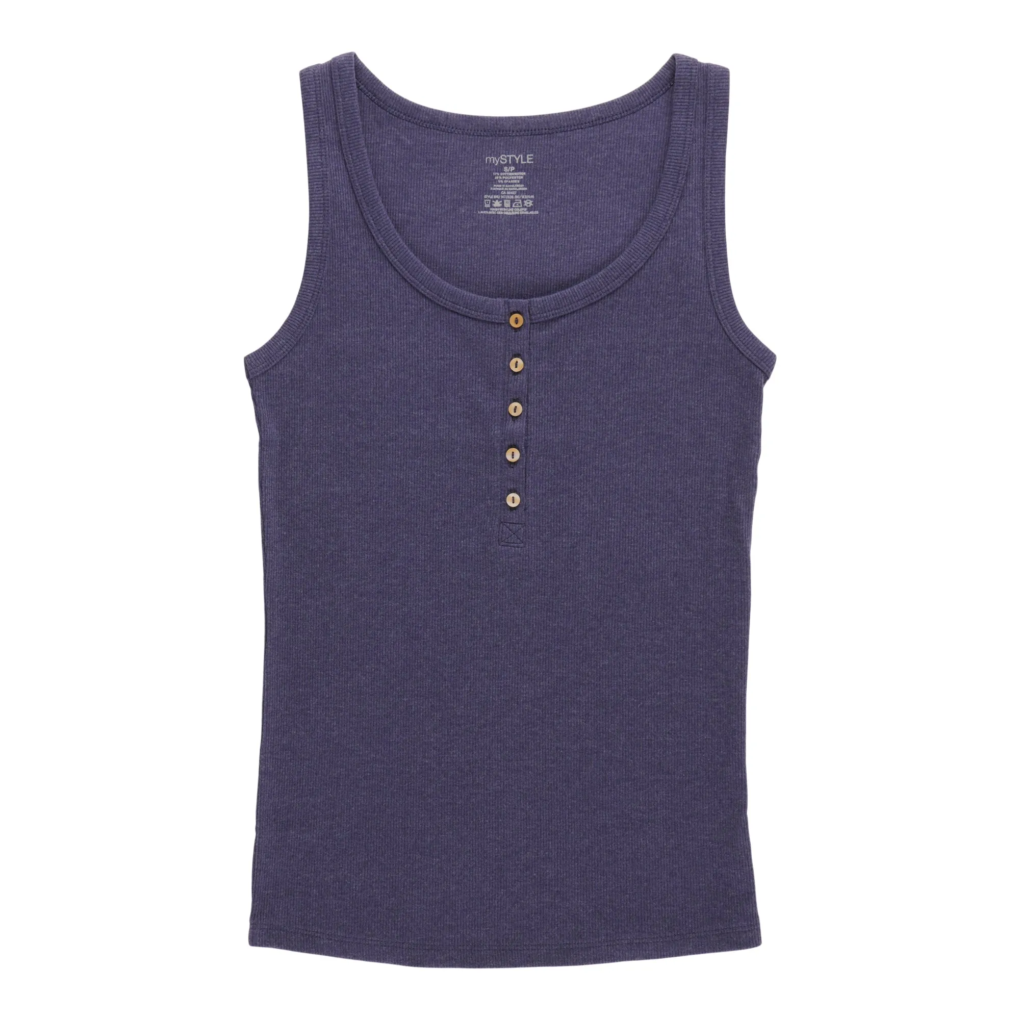 mySTYLE Women's Henley Ribbed Tank Top sold by Giant Tiger product image thumbnail 3