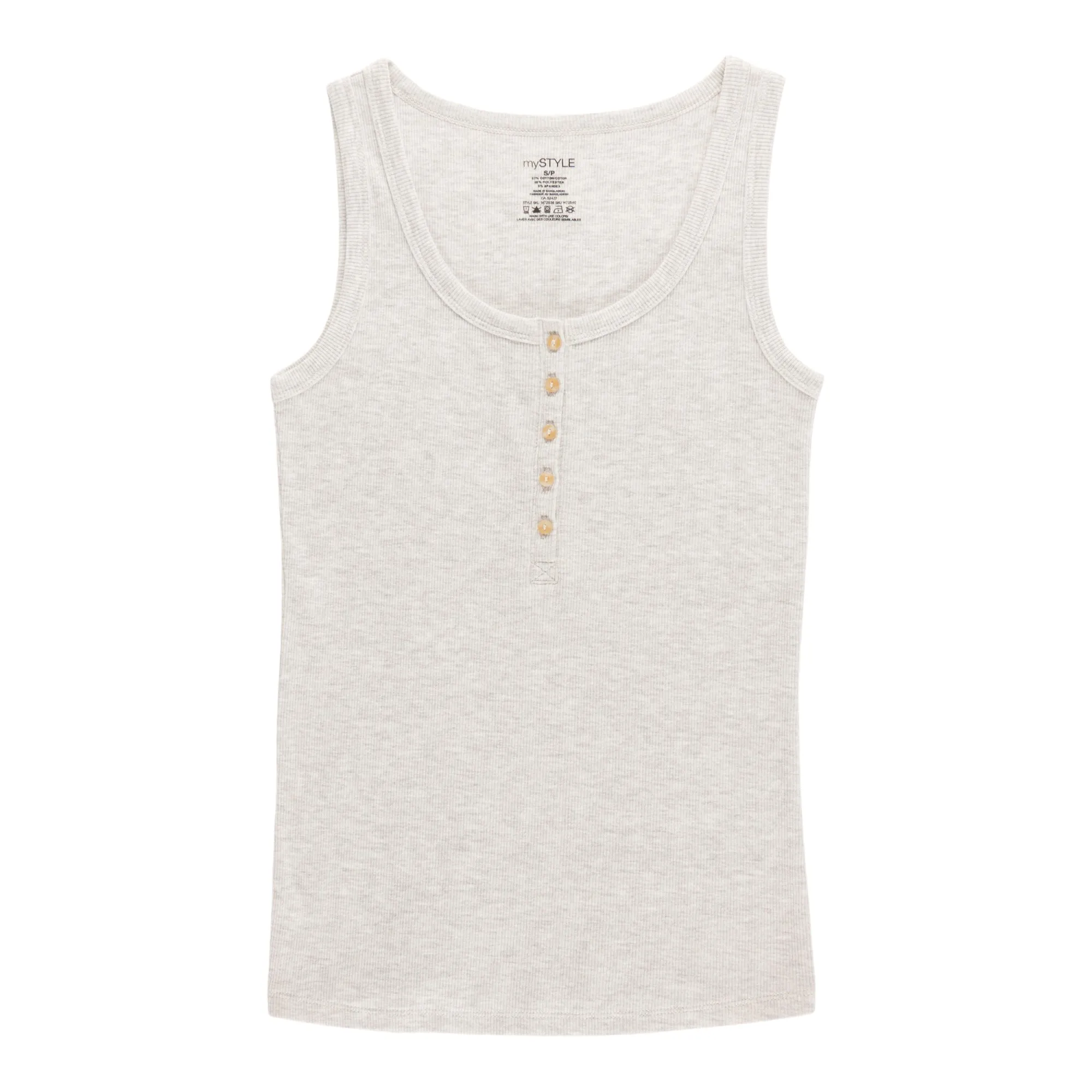 mySTYLE Women's Henley Ribbed Tank Top sold by Giant Tiger