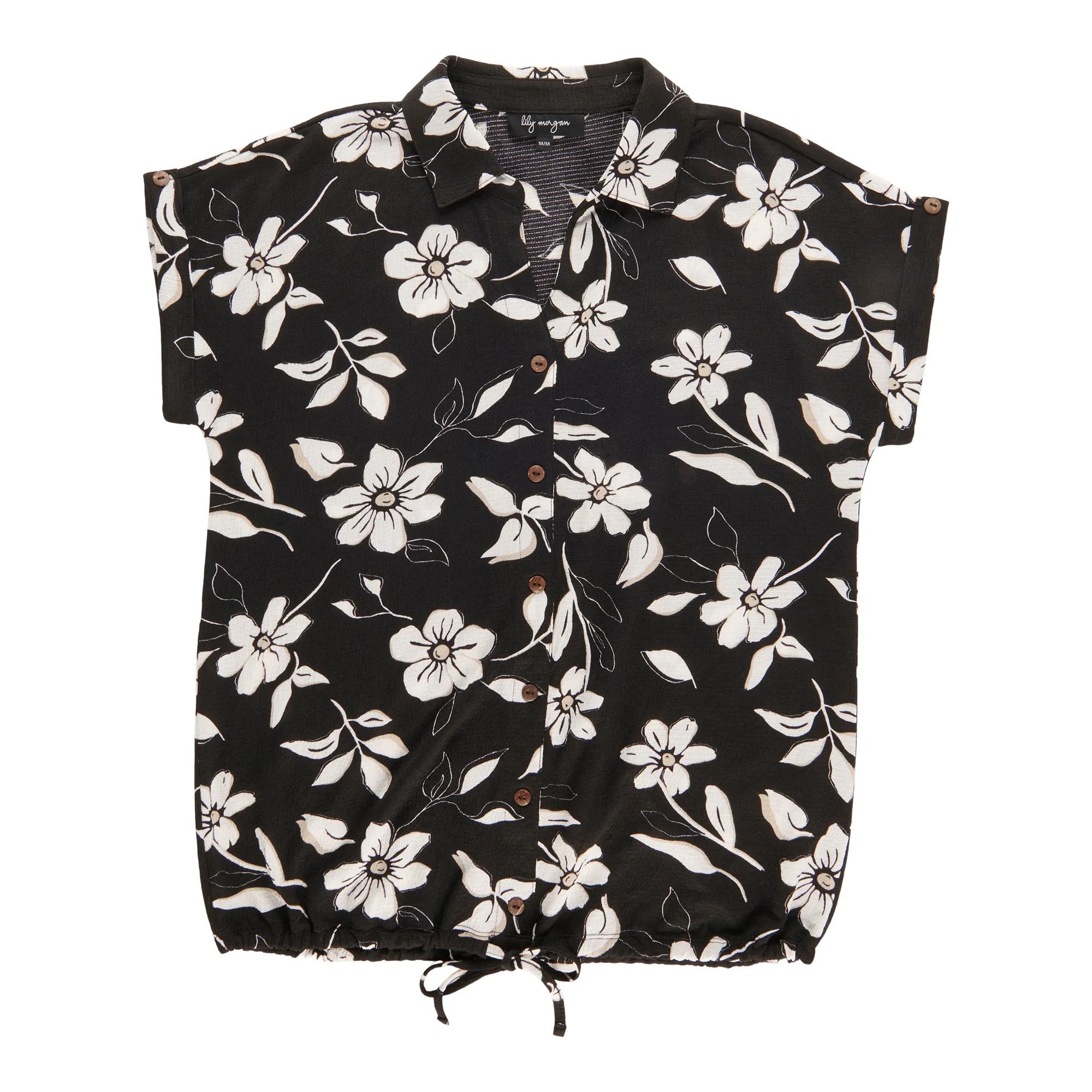 lily morgan Women's Short Sleeve Tie Front Top sold by Giant Tiger product image thumbnail 4