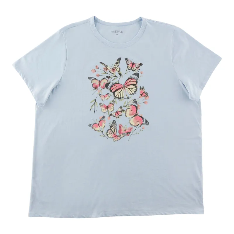 mySTYLE Women's Plus Spring Graphic Tee sold by Giant Tiger