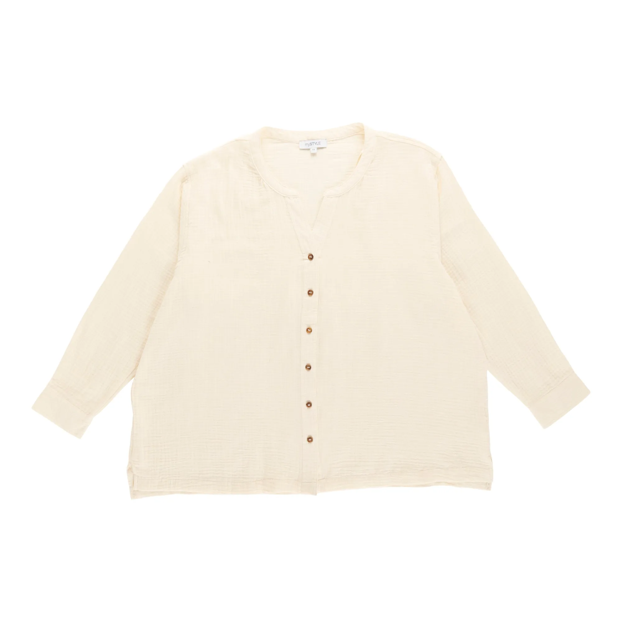 mySTYLE Women's Plus V-Neck Long Sleeve Shirt sold by Giant Tiger product image thumbnail 2