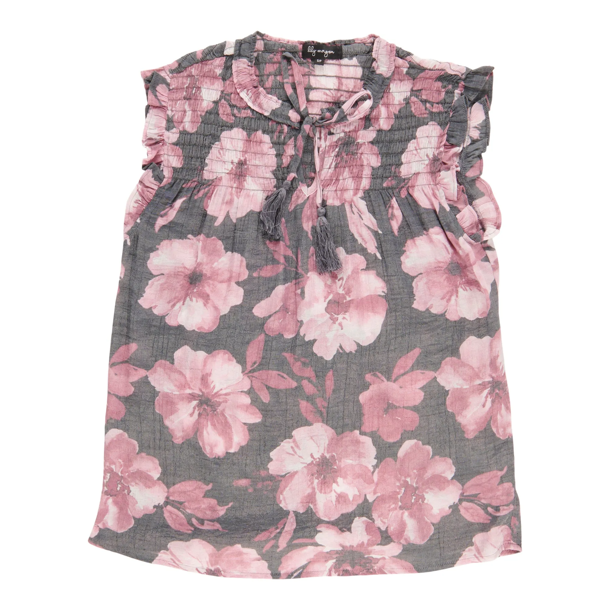 lily morgan Women's Smocked Sleeveless Blouse sold by Giant Tiger