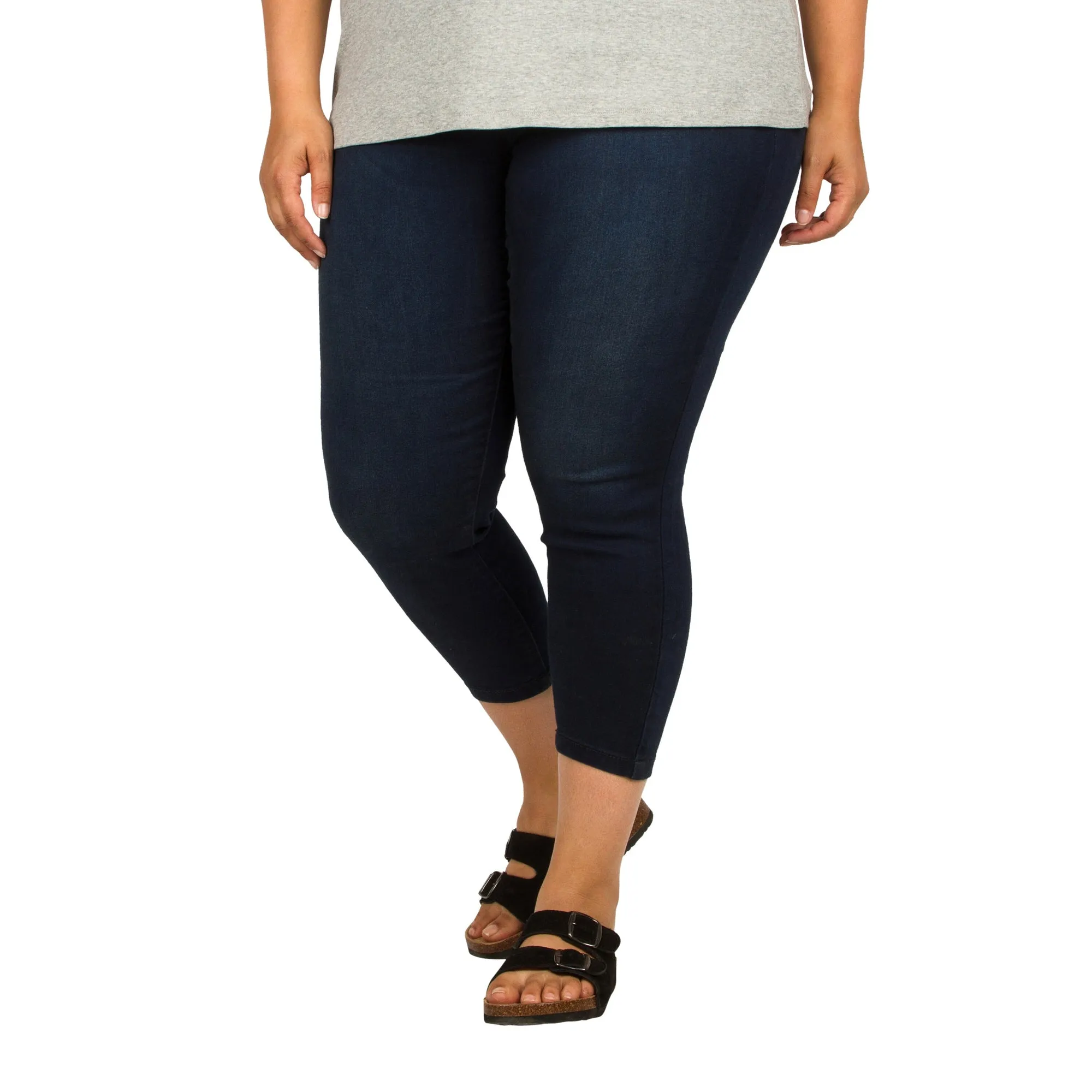 mySTYLE Women's Plus Tummy Tucker Blue Crop Jeans - 16-24 sold by Giant Tiger