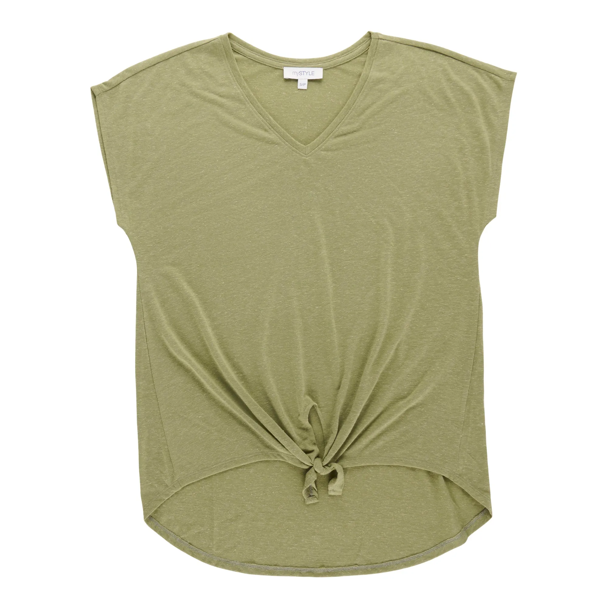 mySTYLE Women's V-Neck Tie Front Shirt sold by Giant Tiger product image thumbnail 2