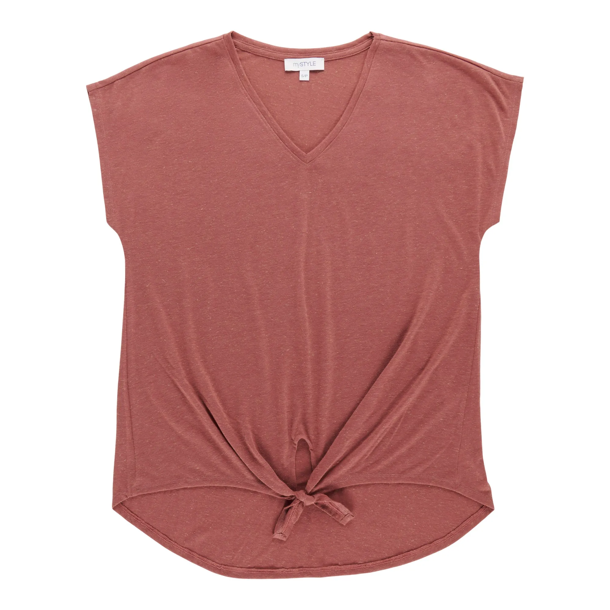 mySTYLE Women's V-Neck Tie Front Shirt sold by Giant Tiger product image thumbnail 3
