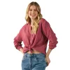 mySTYLE Women's V-Neck Long Sleeve Shirt sold by Giant Tiger