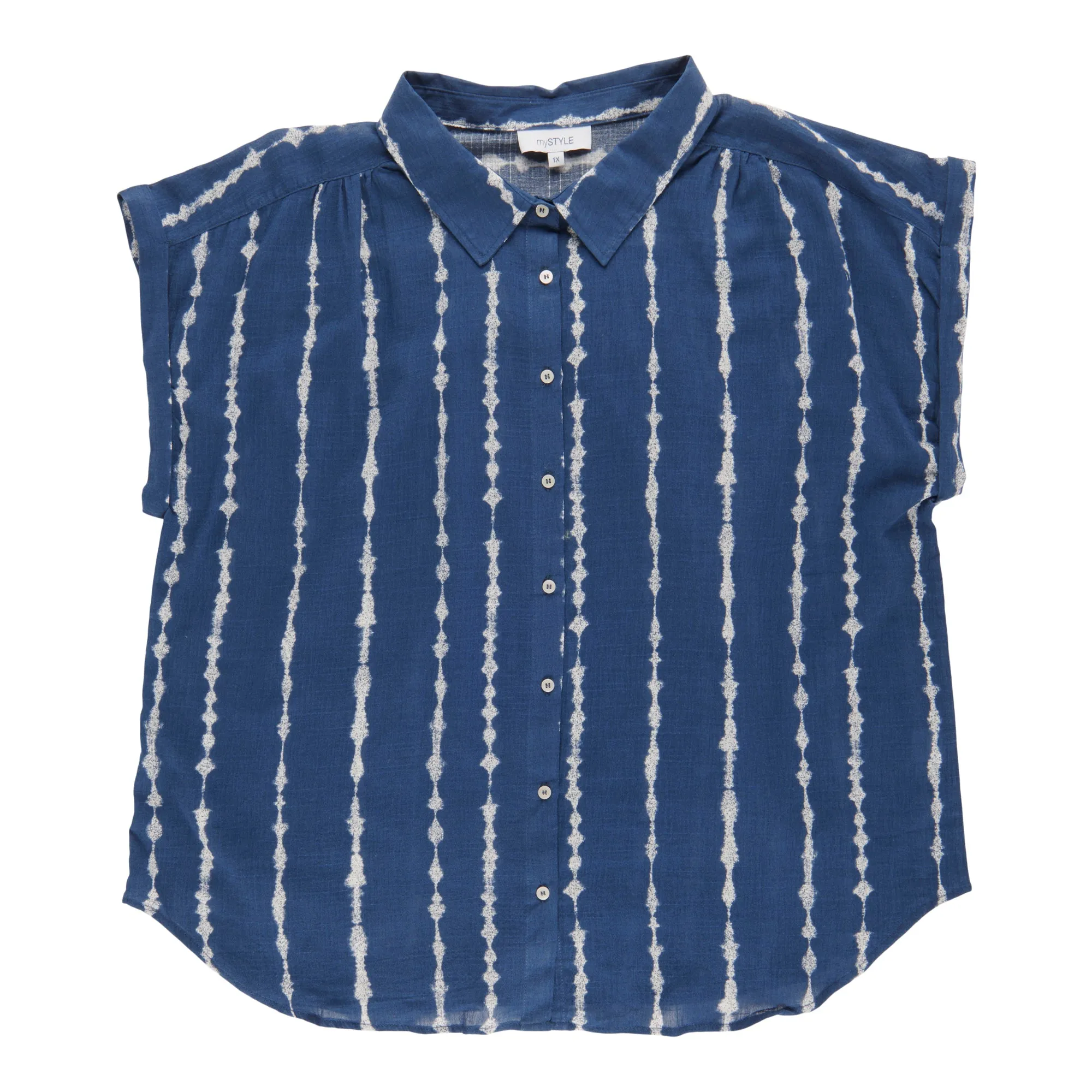 mySTYLE Women's Plus Short Sleeve Button-Up Shirt sold by Giant Tiger