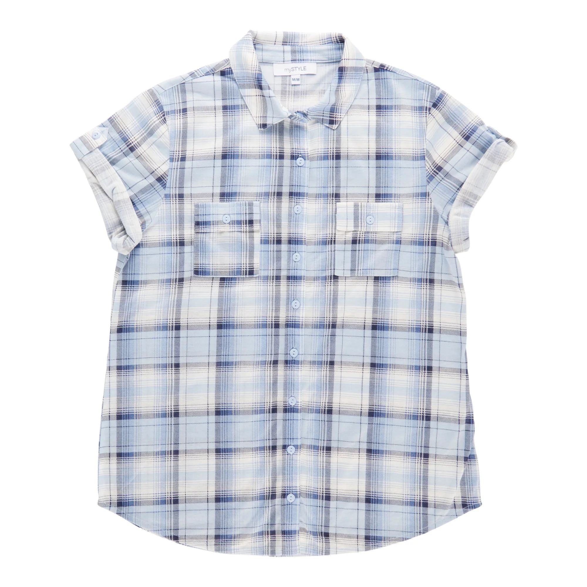 mySTYLE Women's Stripe Pocket Shirt sold by Giant Tiger