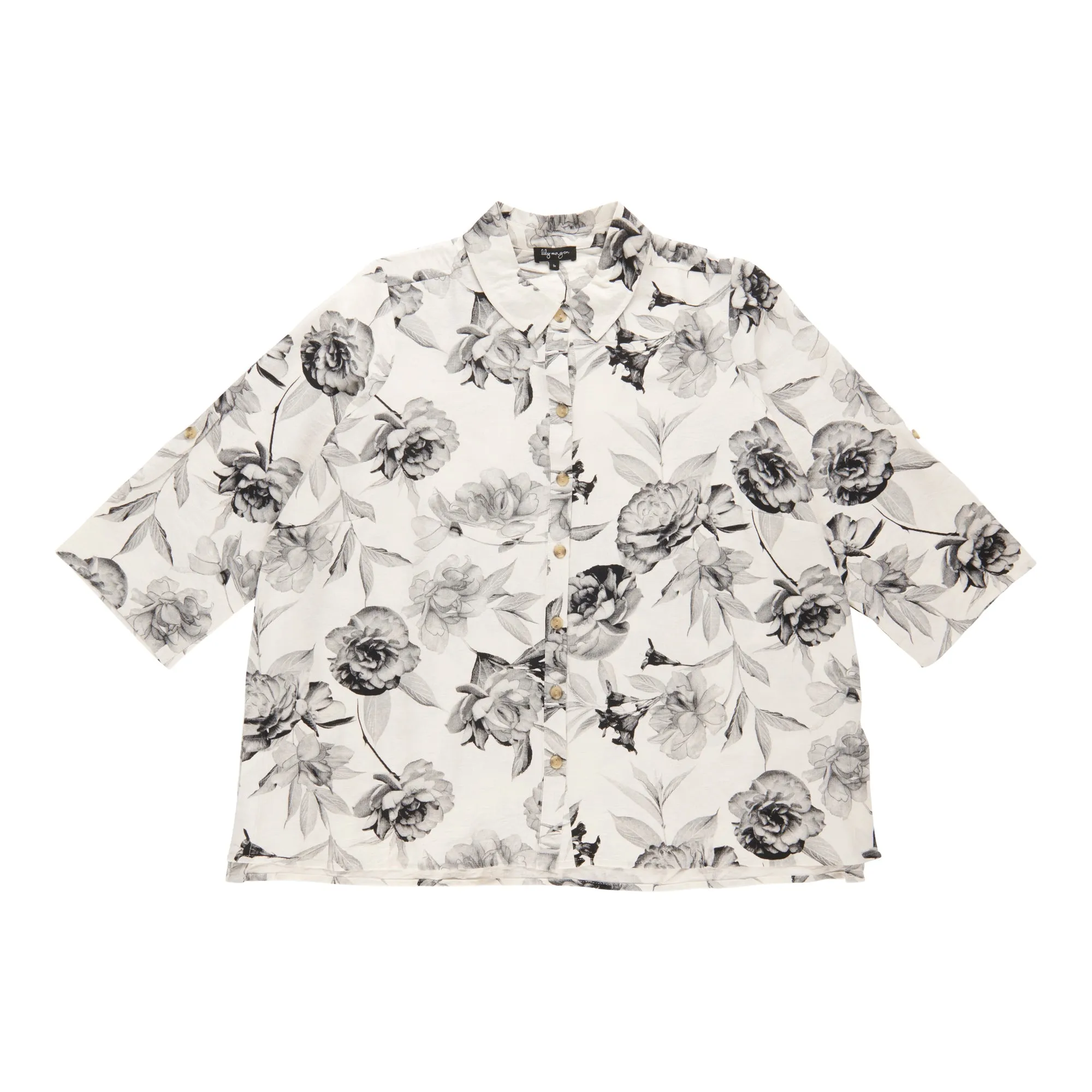 lily morgan Women's Plus Silky Linen Blouse sold by Giant Tiger