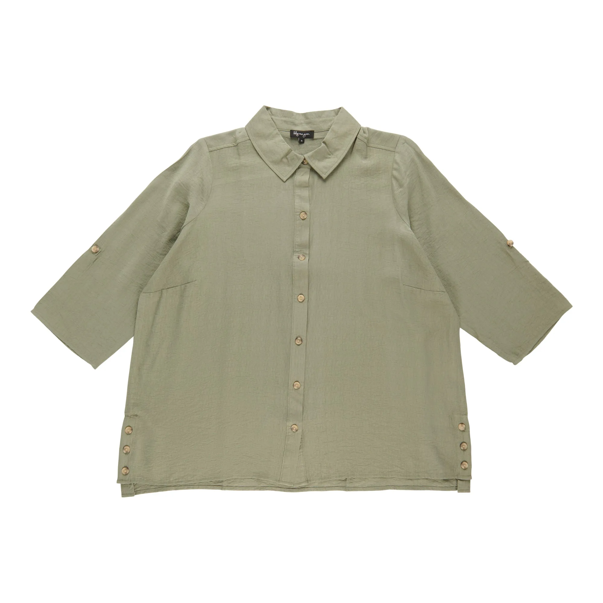 lily morgan Women's Plus Silky Linen Blouse sold by Giant Tiger product image thumbnail 2