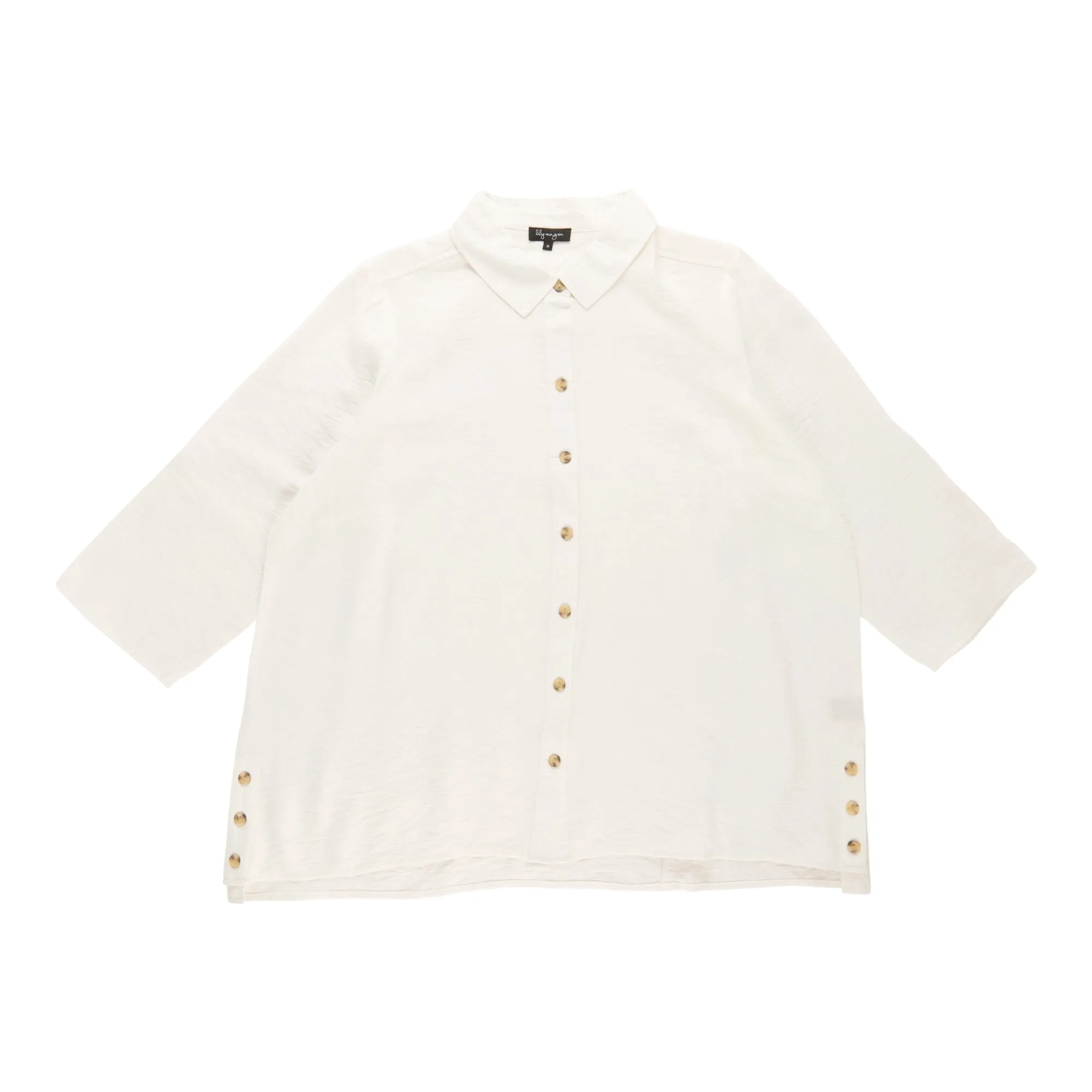 lily morgan Women's Plus Silky Linen Blouse sold by Giant Tiger