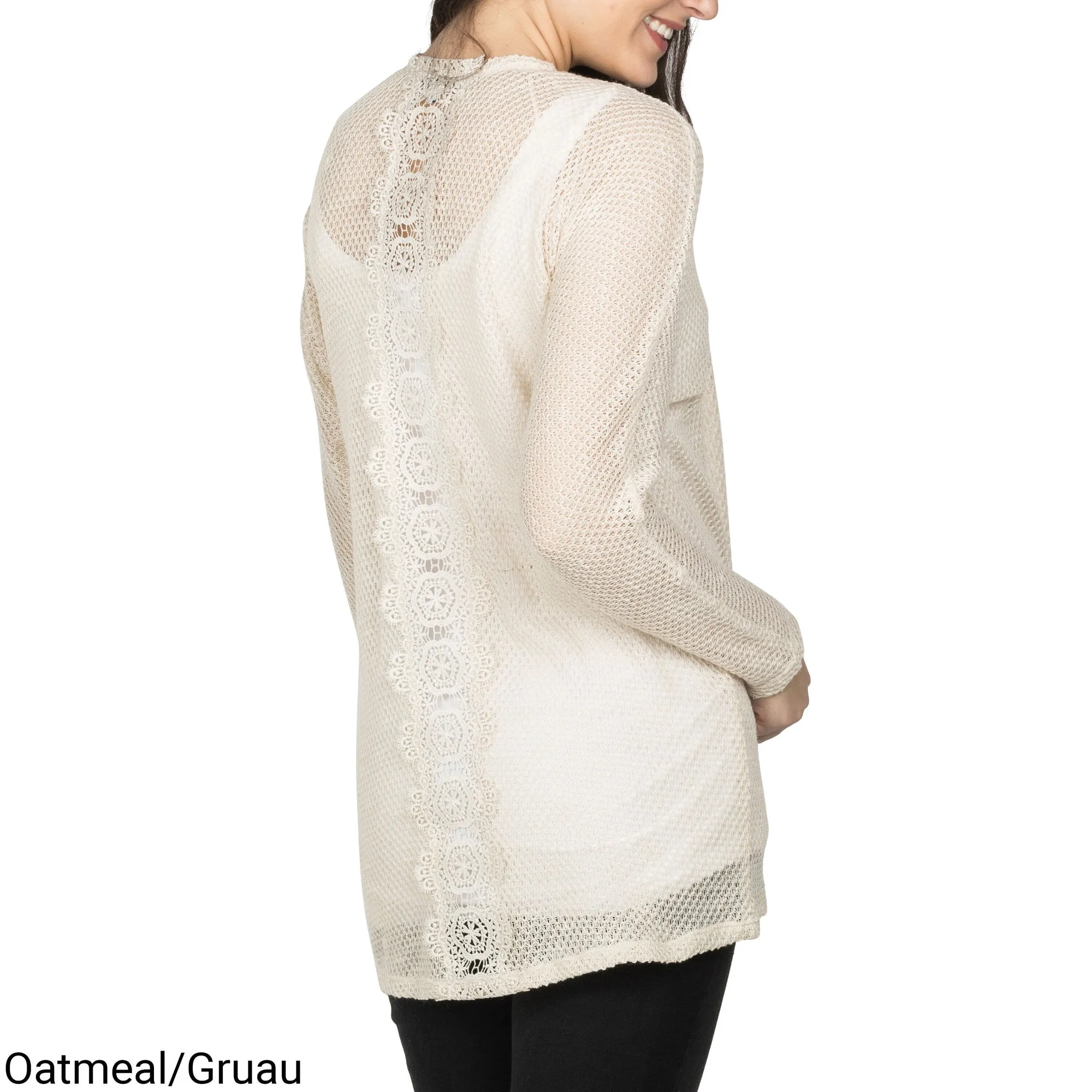 mySTYLE Women's Open Front Crochet Trim Cardigan sold by Giant Tiger product image thumbnail 4