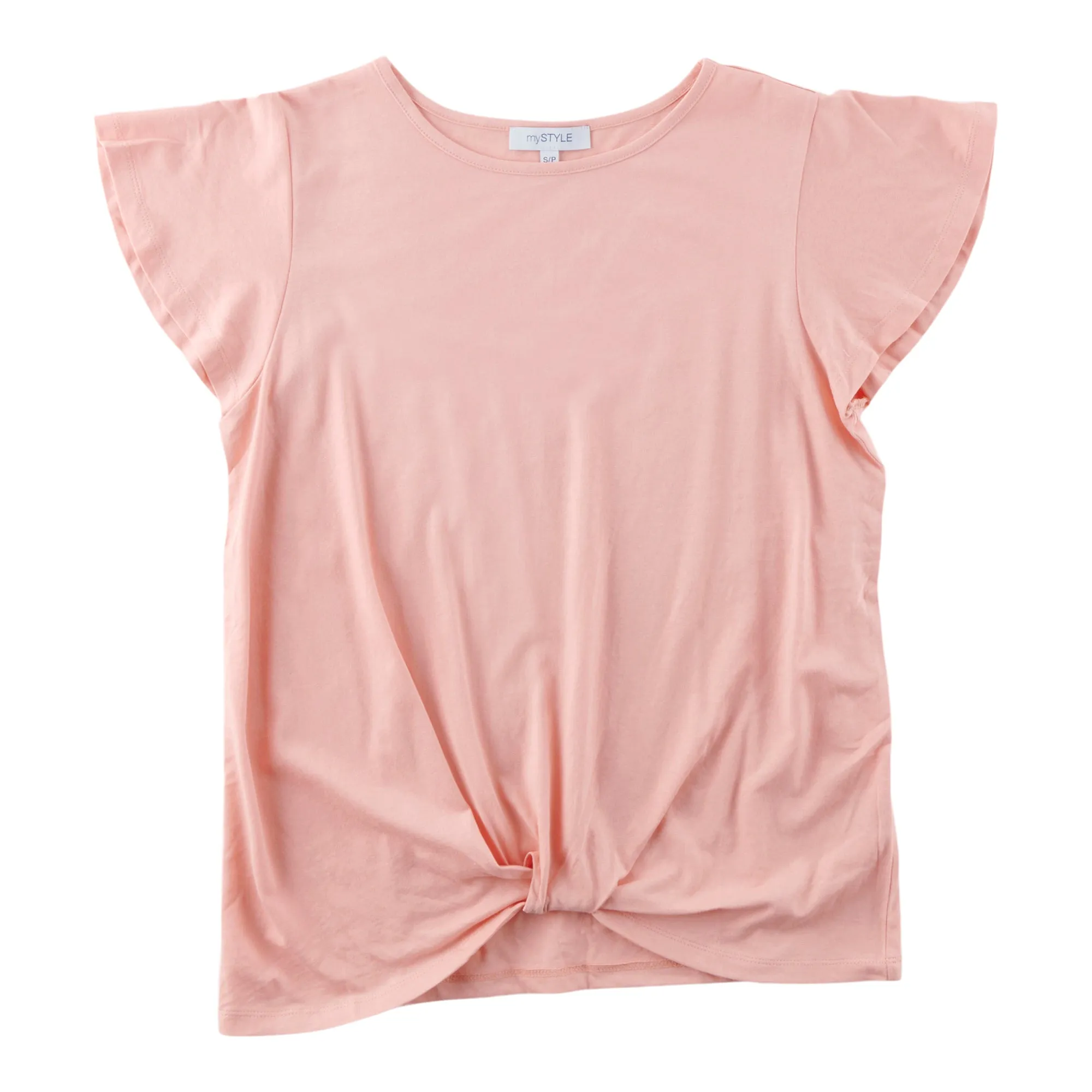 mySTYLE Women's Twist Front Ruffle Tee sold by Giant Tiger
