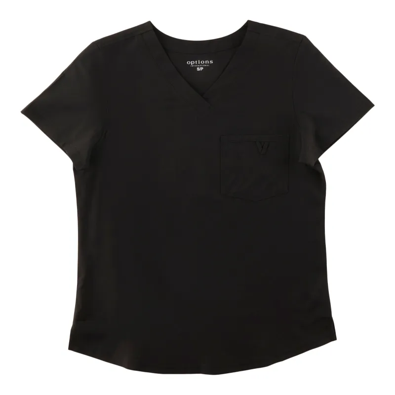 Options Women's Black V-Neck Scrub Top sold by Giant Tiger