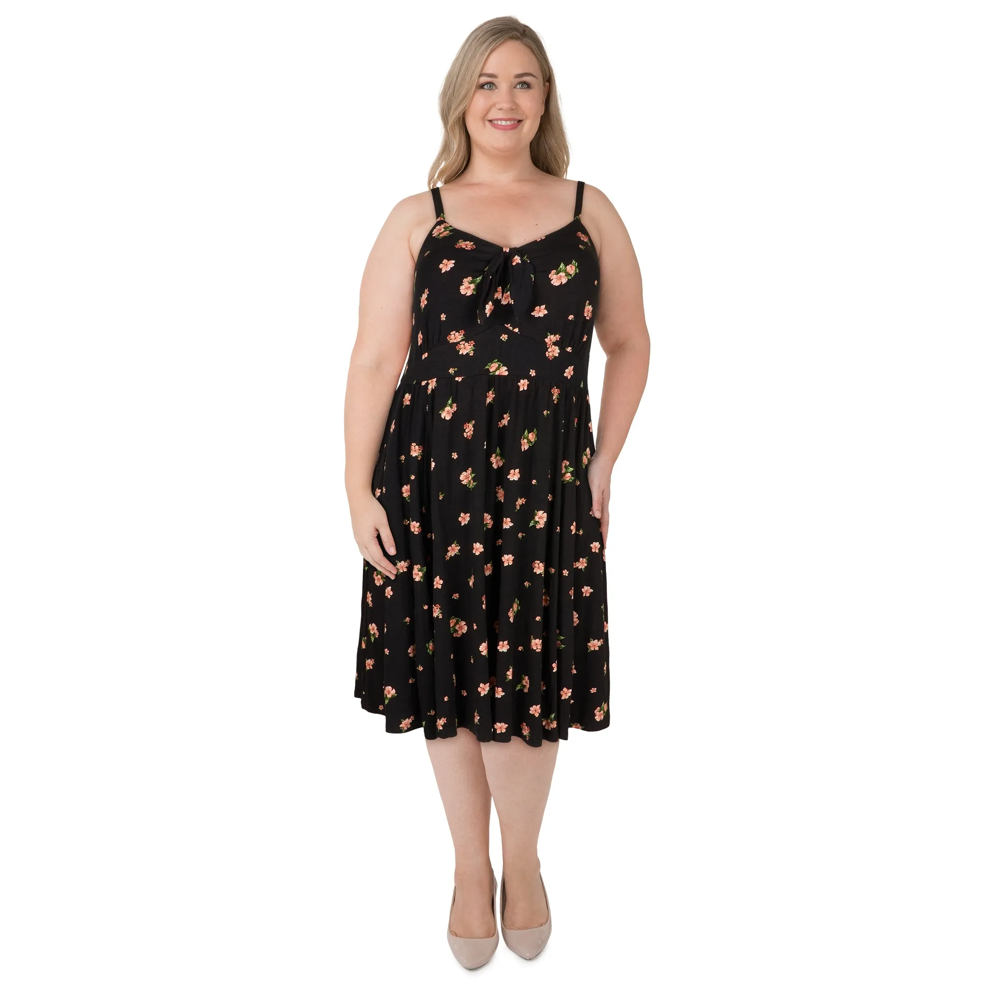 lily morgan Women's Plus Knot Front Dress sold by Giant Tiger product image thumbnail 2