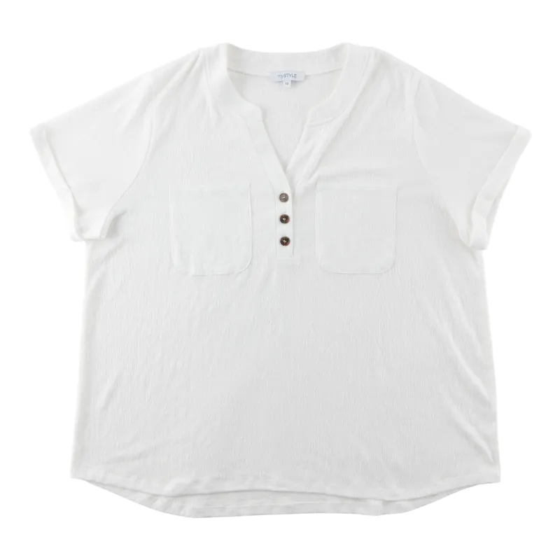 mySTYLE Women's Plus V-Neck Button-Up Shirt sold by Giant Tiger
