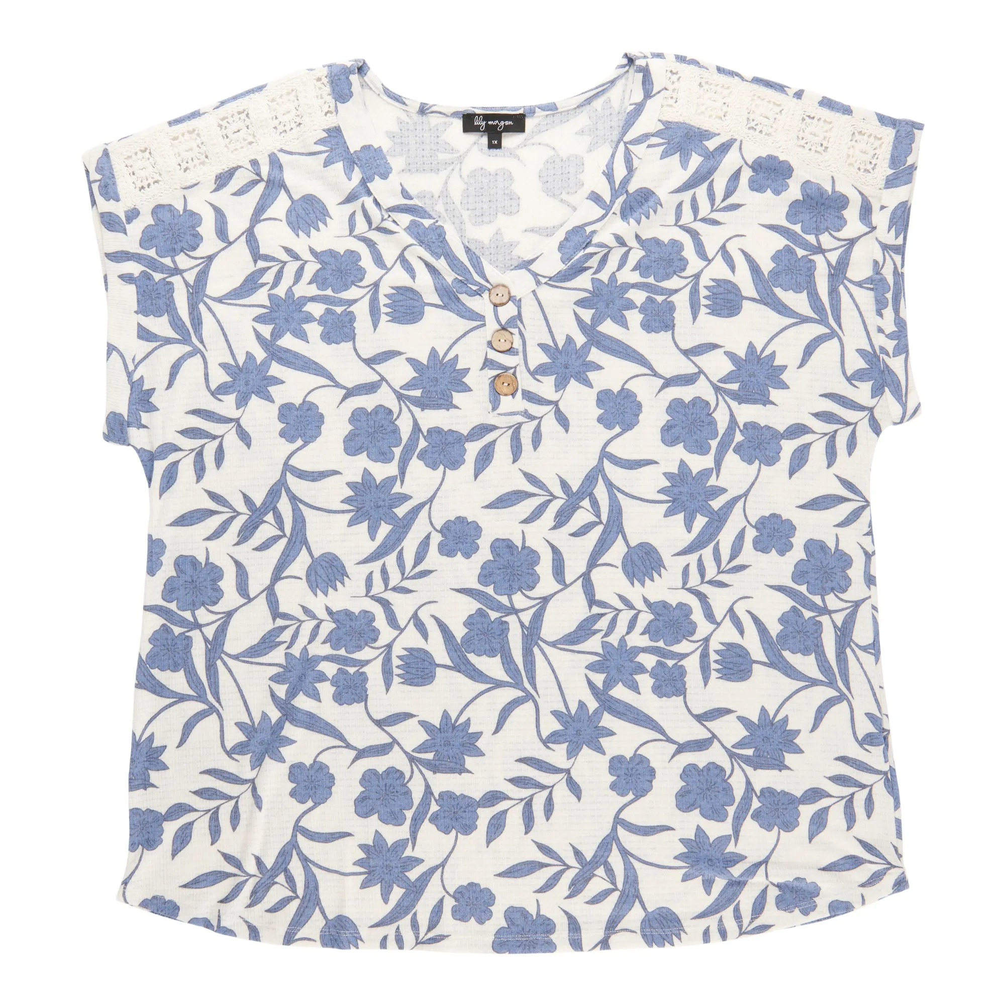 lily morgan Women's Plus Top with Crochet Detail sold by Giant Tiger product image thumbnail 4