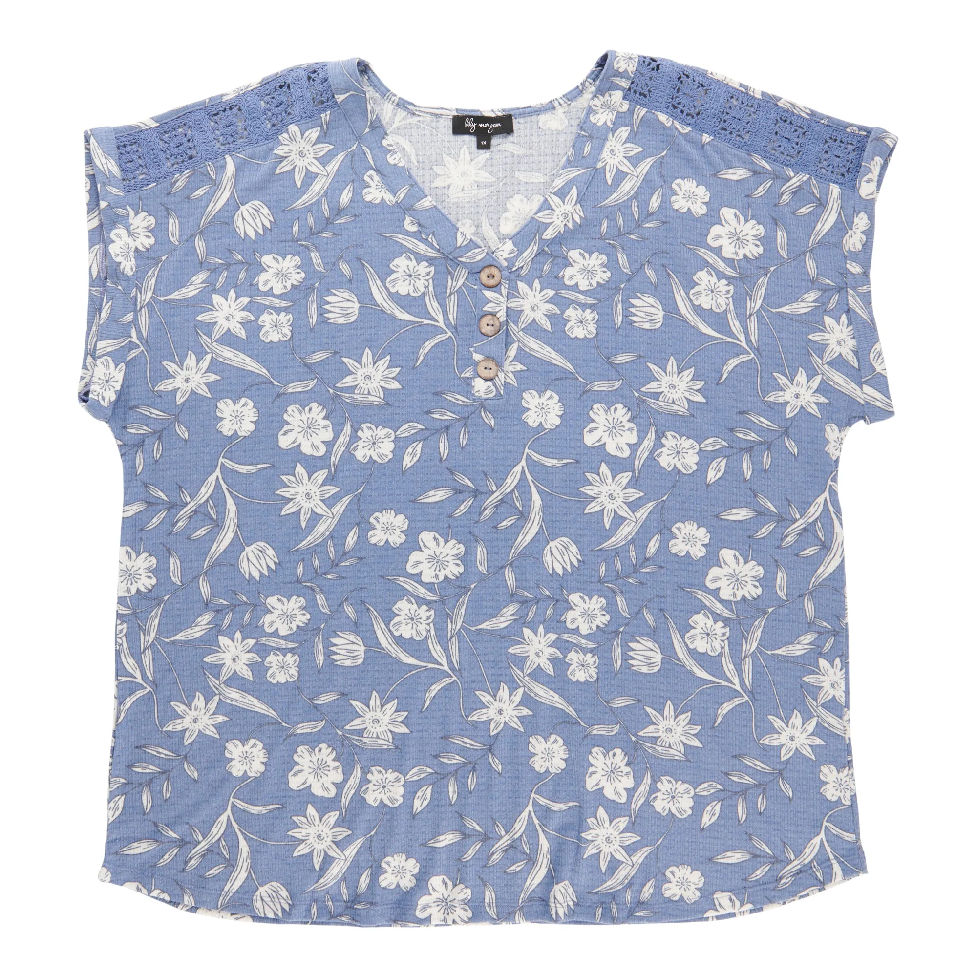 lily morgan Women's Plus Top with Crochet Detail sold by Giant Tiger product image thumbnail 3