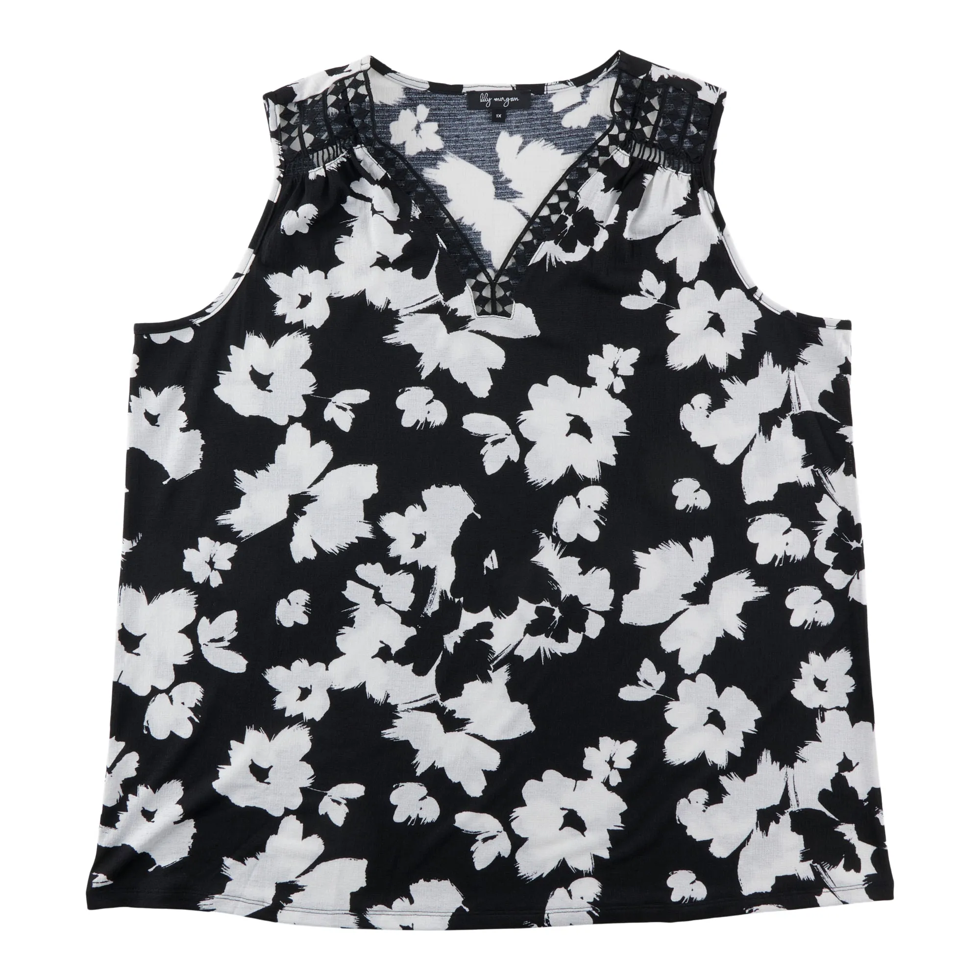 lily morgan Women's Plus Crinkle Camisole with Crochet Details sold by Giant Tiger product image thumbnail 2