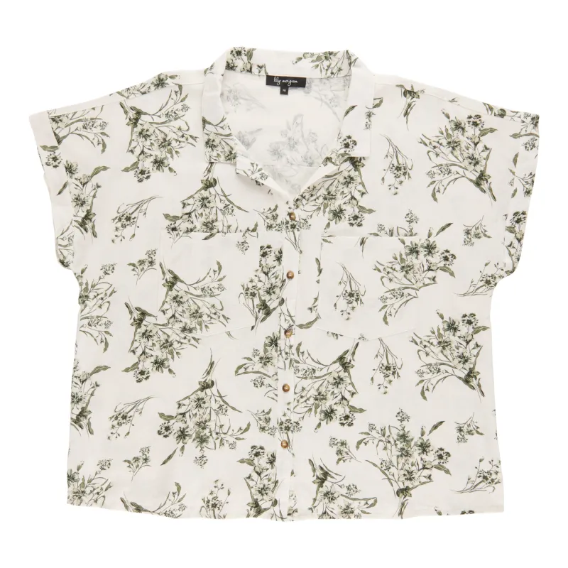 lily morgan Women's Plus Linen Collared Blouse sold by Giant Tiger