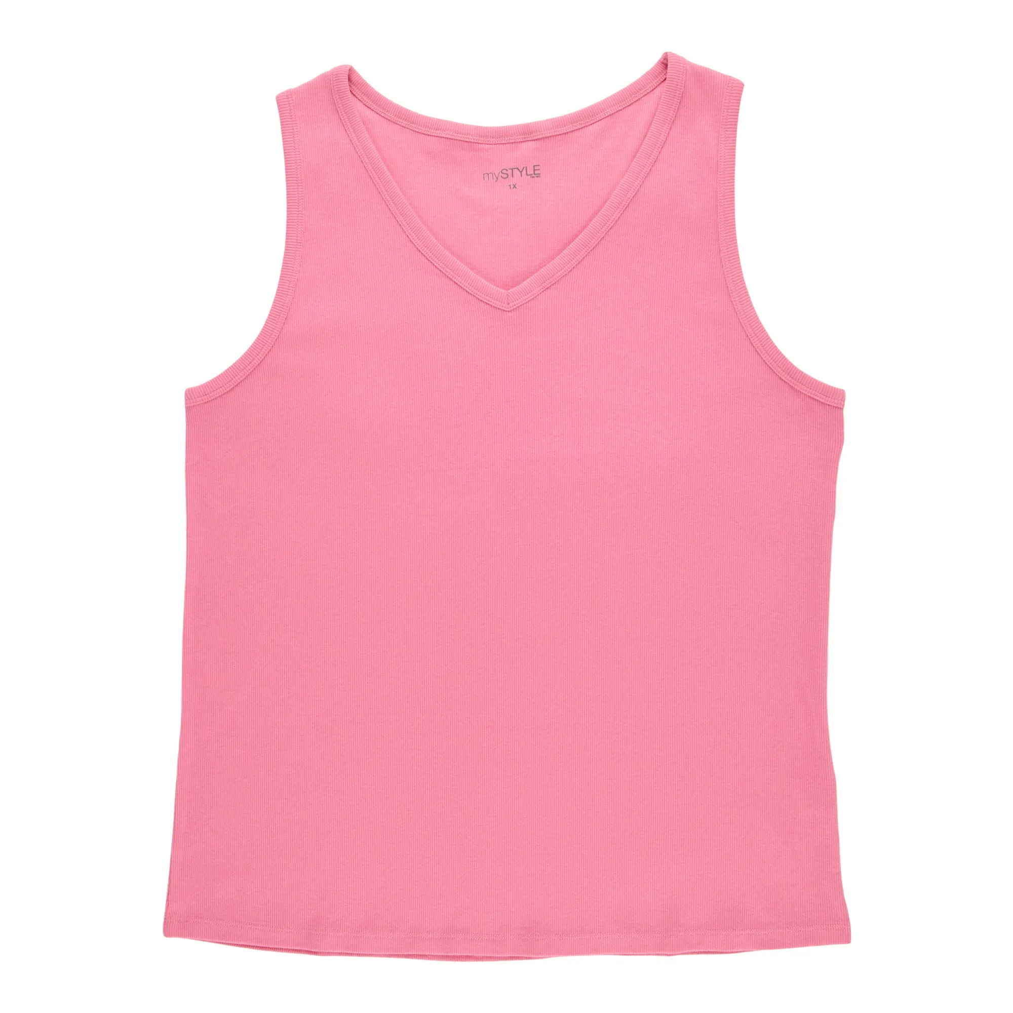 mySTYLE Women's Plus V-Neck Ribbed Tank Top sold by Giant Tiger product image thumbnail 4