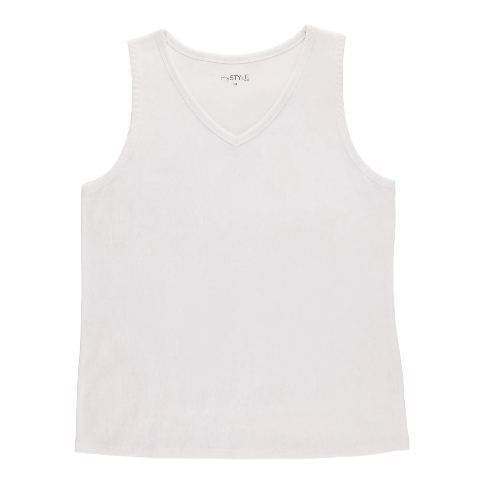 mySTYLE Women's Plus V-Neck Ribbed Tank Top sold by Giant Tiger product image thumbnail 2