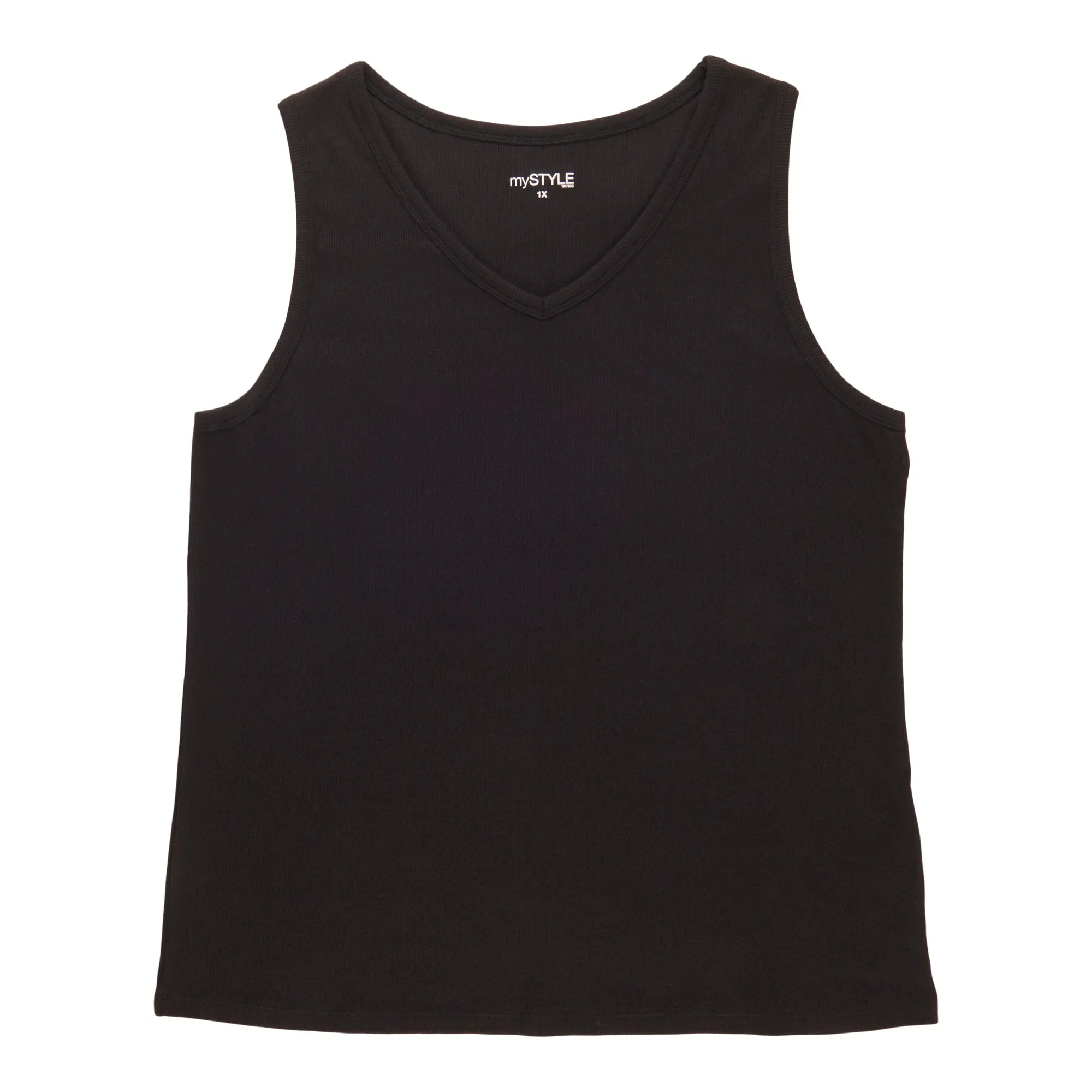 mySTYLE Women's Plus V-Neck Ribbed Tank Top sold by Giant Tiger
