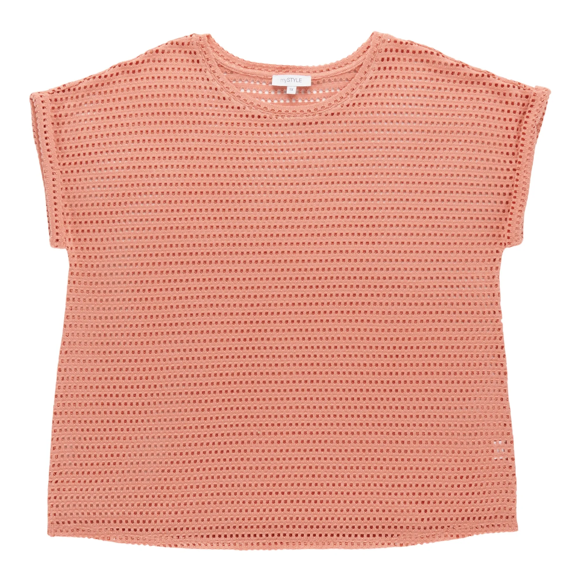 mySTYLE Women's Plus Mesh Short Sleeve Top sold by Giant Tiger
