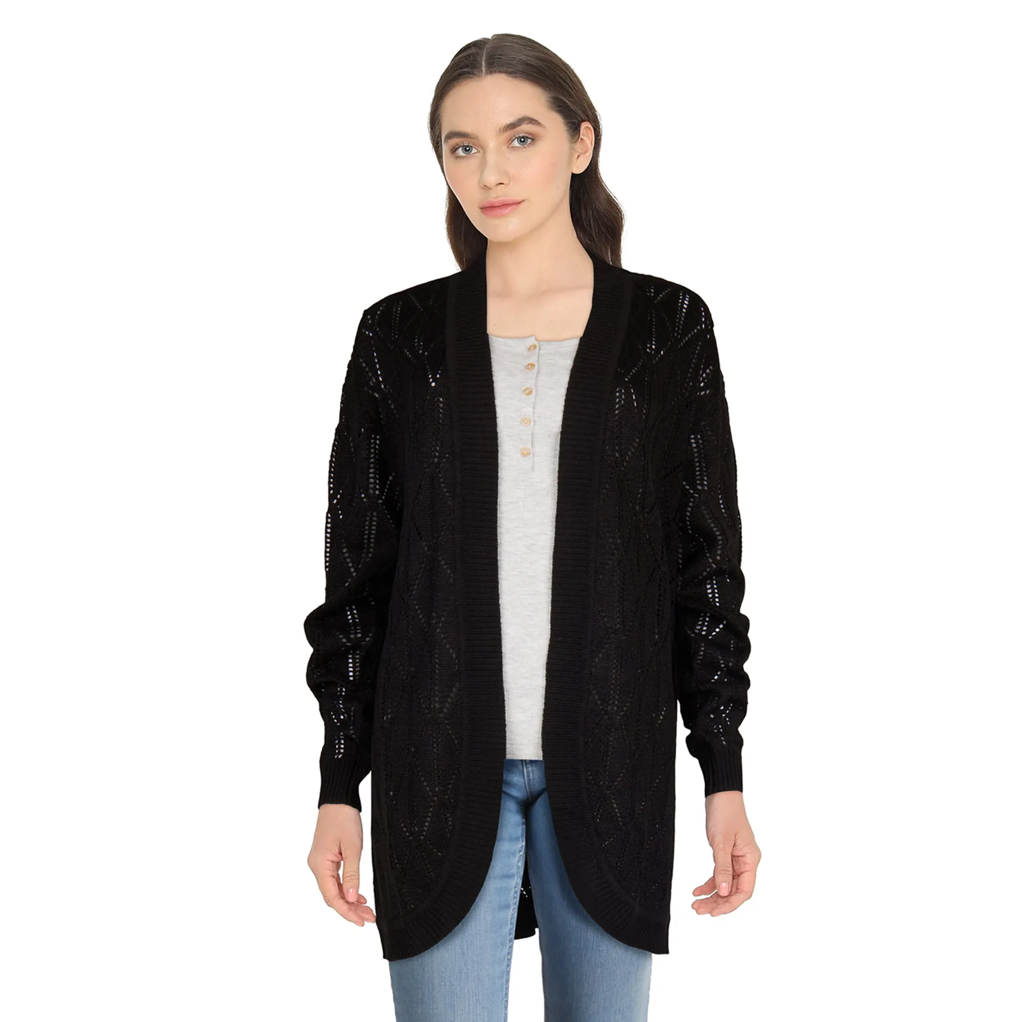 Classic Editions Women's Long Sleeve Crochet Cardigan sold by Giant Tiger