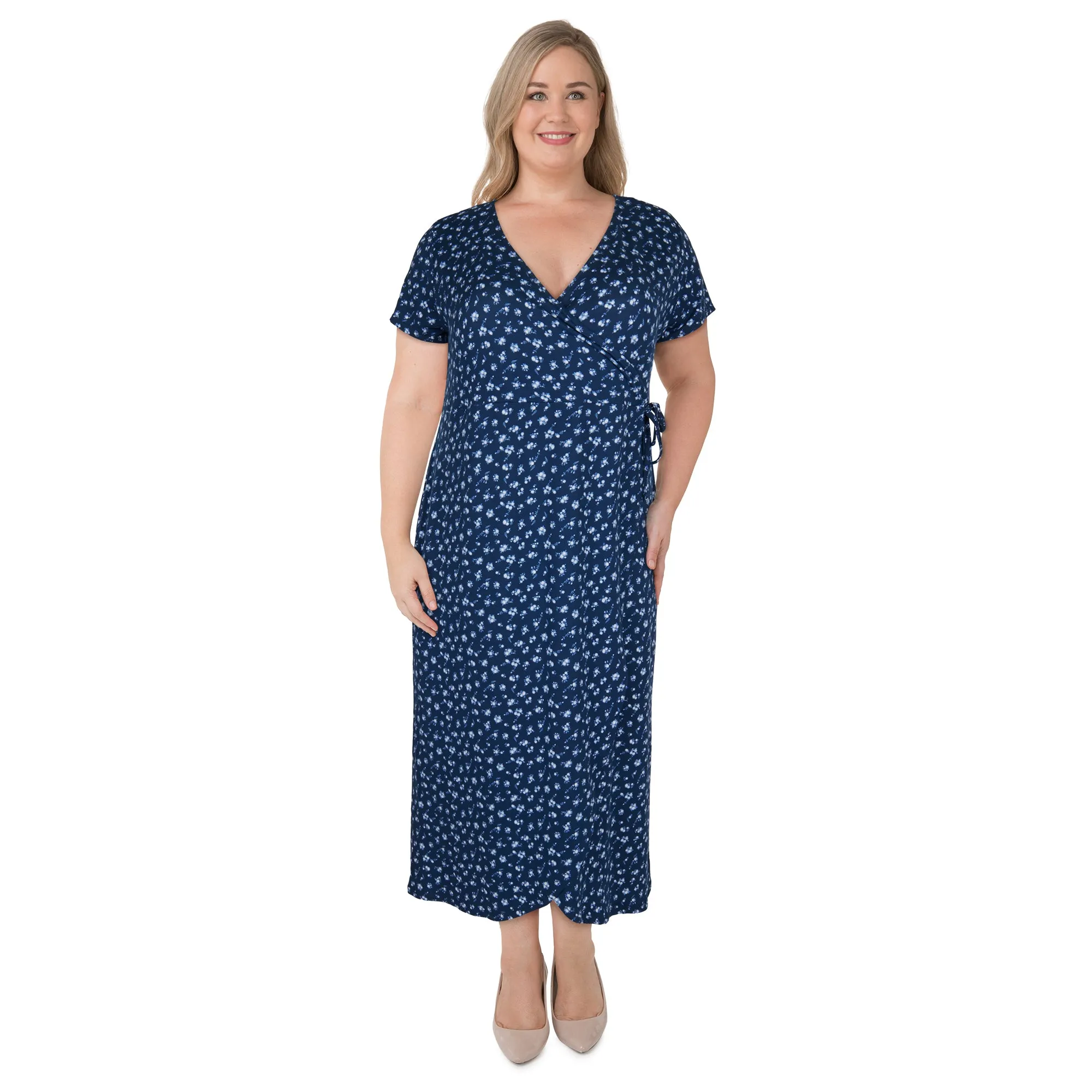lily morgan Women's Plus Midi Wrap Dress sold by Giant Tiger product image thumbnail 2