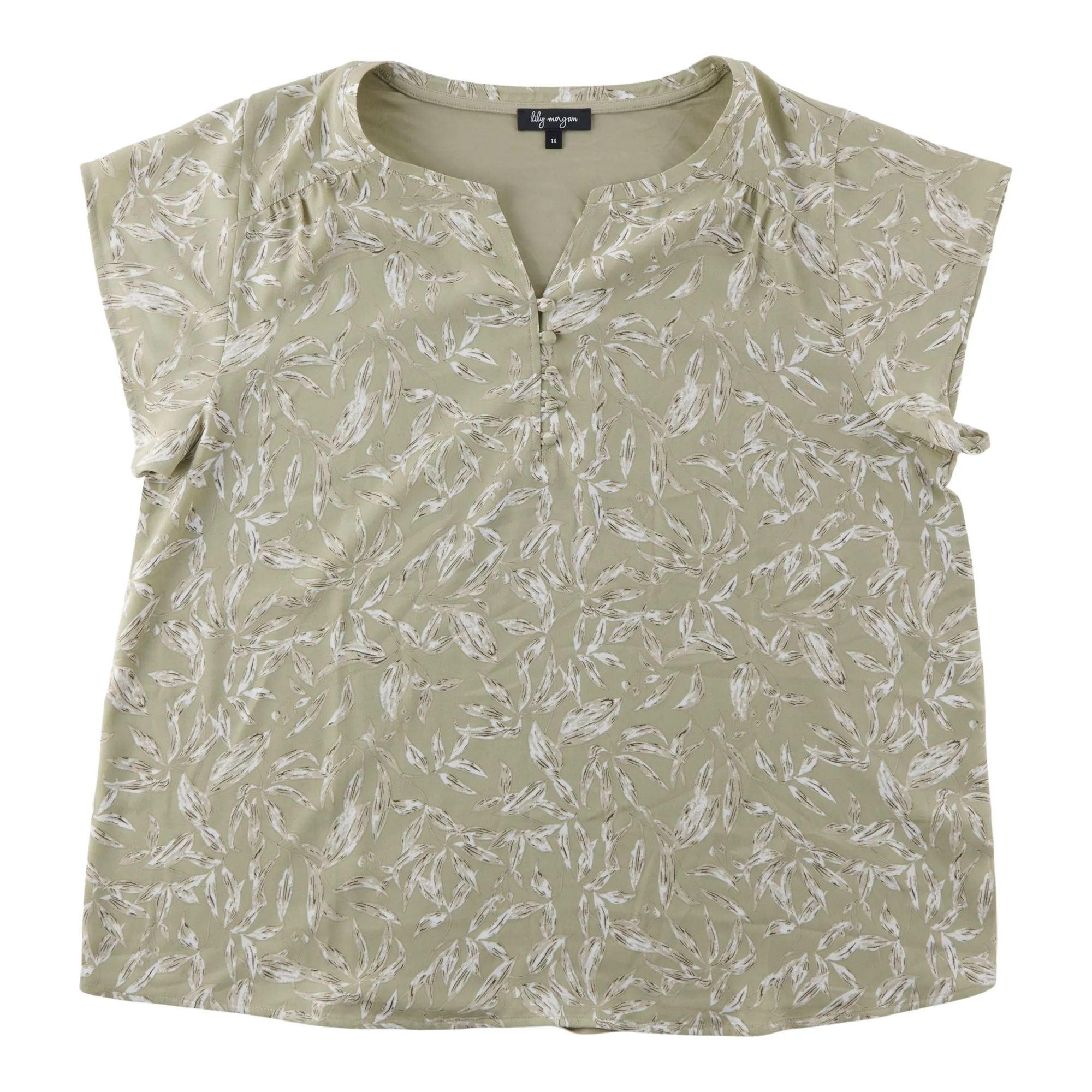 lily morgan Women's Plus V-Neck Short Sleeve Blouse sold by Giant Tiger product image thumbnail 2
