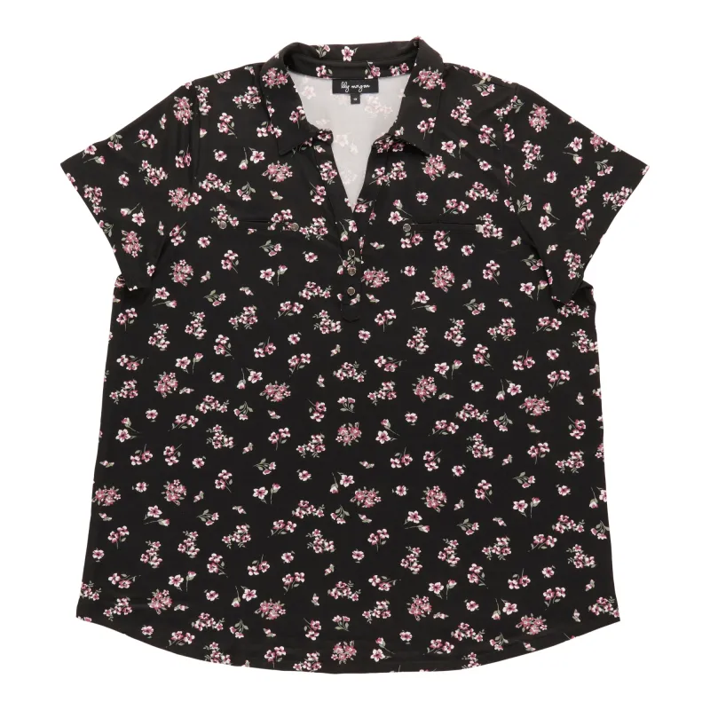lily morgan Women's Plus Collared Short Sleeve Top sold by Giant Tiger