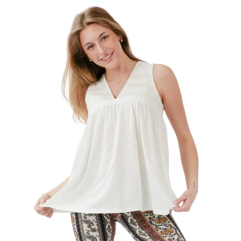 mySTYLE Women's Sleeveless Crochet Trim Tank sold by Giant Tiger