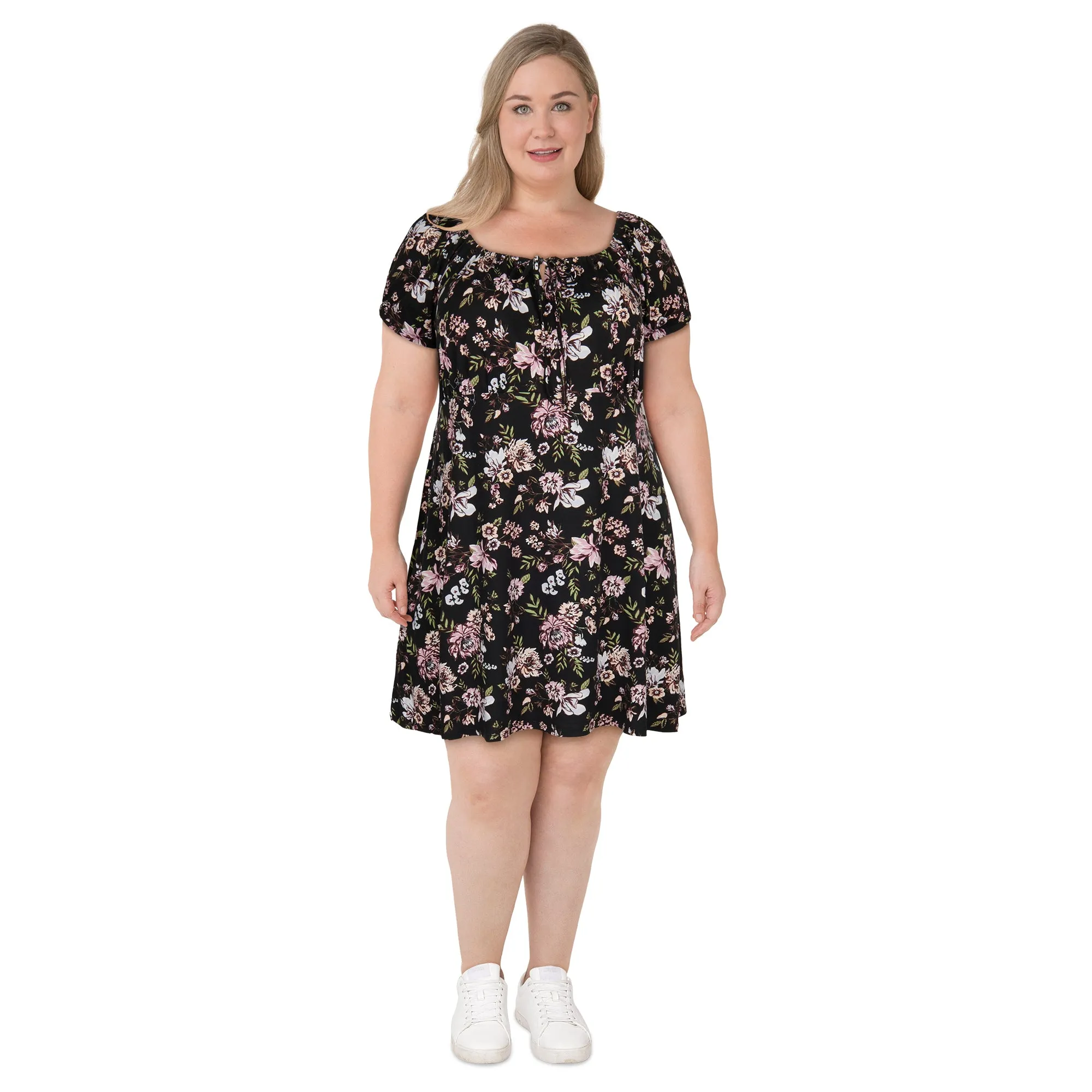 mySTYLE Women's Plus Puff Sleeve Squareneck Dress sold by Giant Tiger product image thumbnail 2