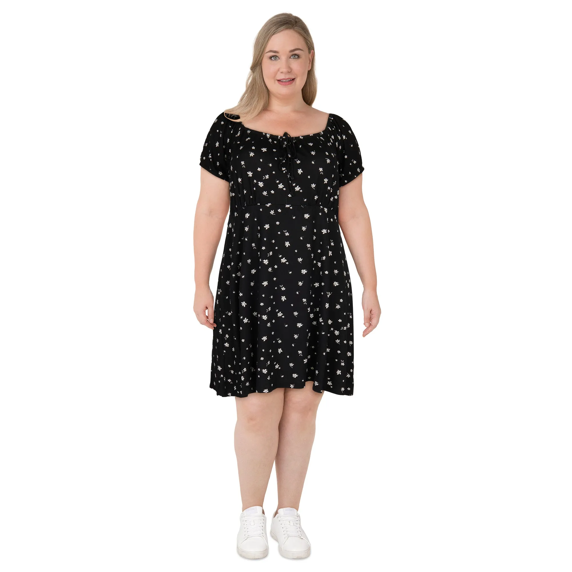 mySTYLE Women's Plus Puff Sleeve Squareneck Dress sold by Giant Tiger