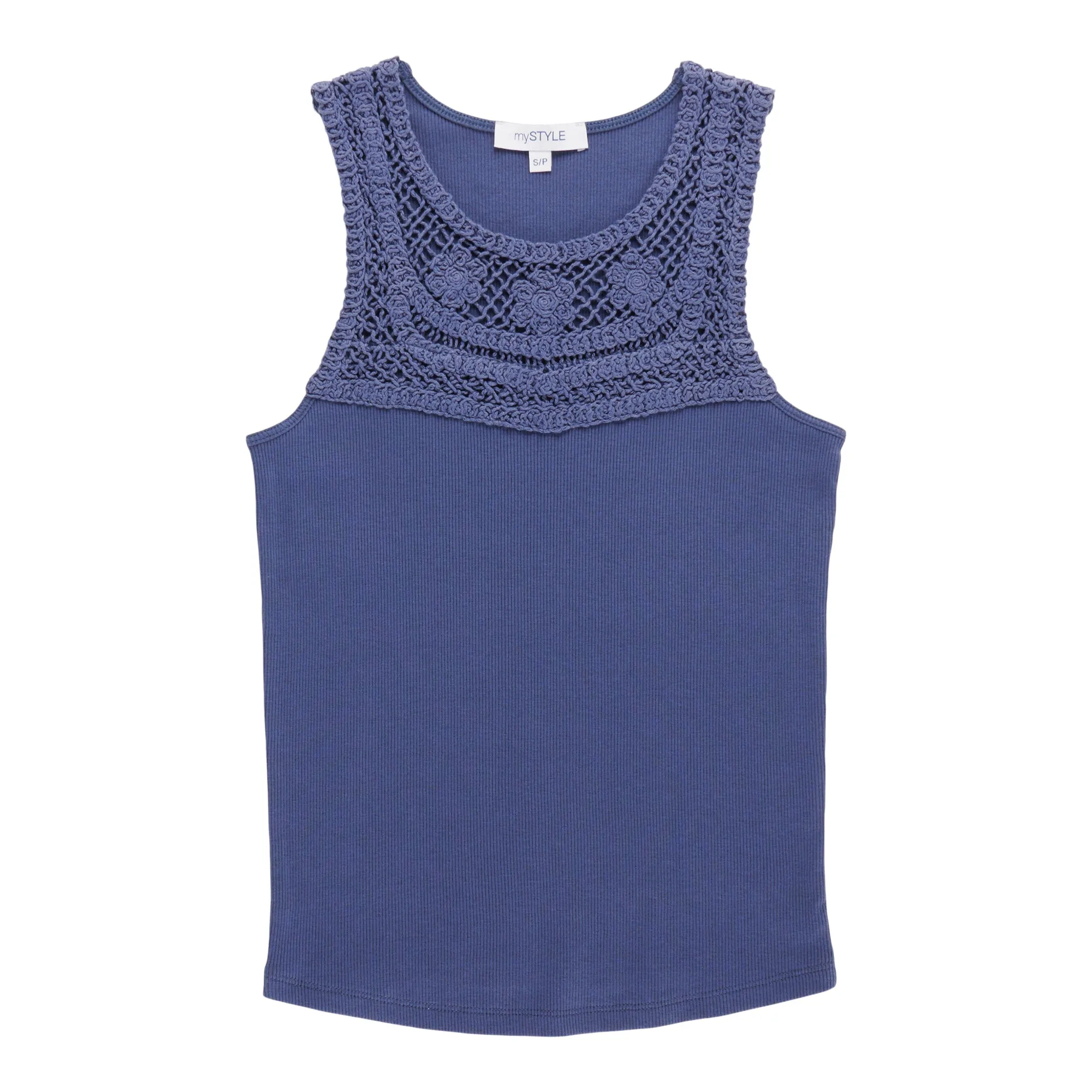 mySTYLE Women's Crochet Trim Tank Top sold by Giant Tiger