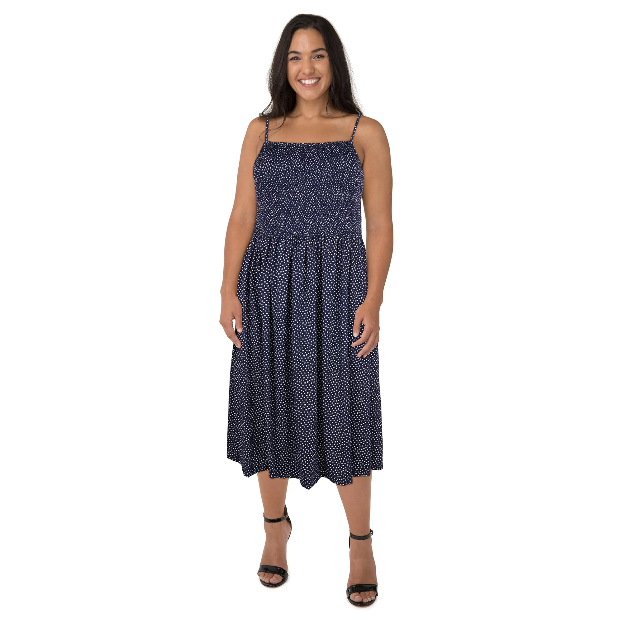 mySTYLE Women's Plus Smocked Midi Dress sold by Giant Tiger product image thumbnail 2