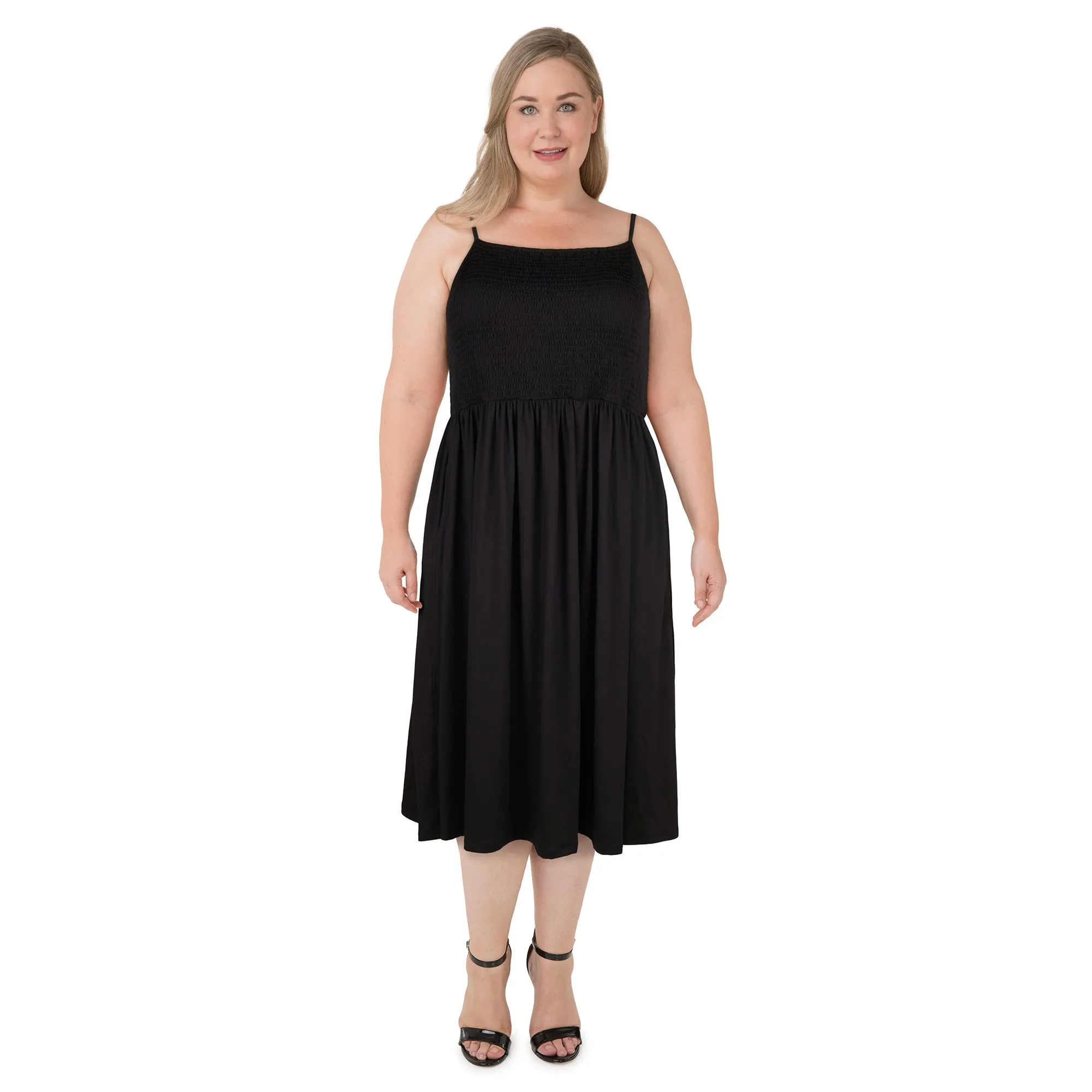 mySTYLE Women's Plus Smocked Midi Dress sold by Giant Tiger