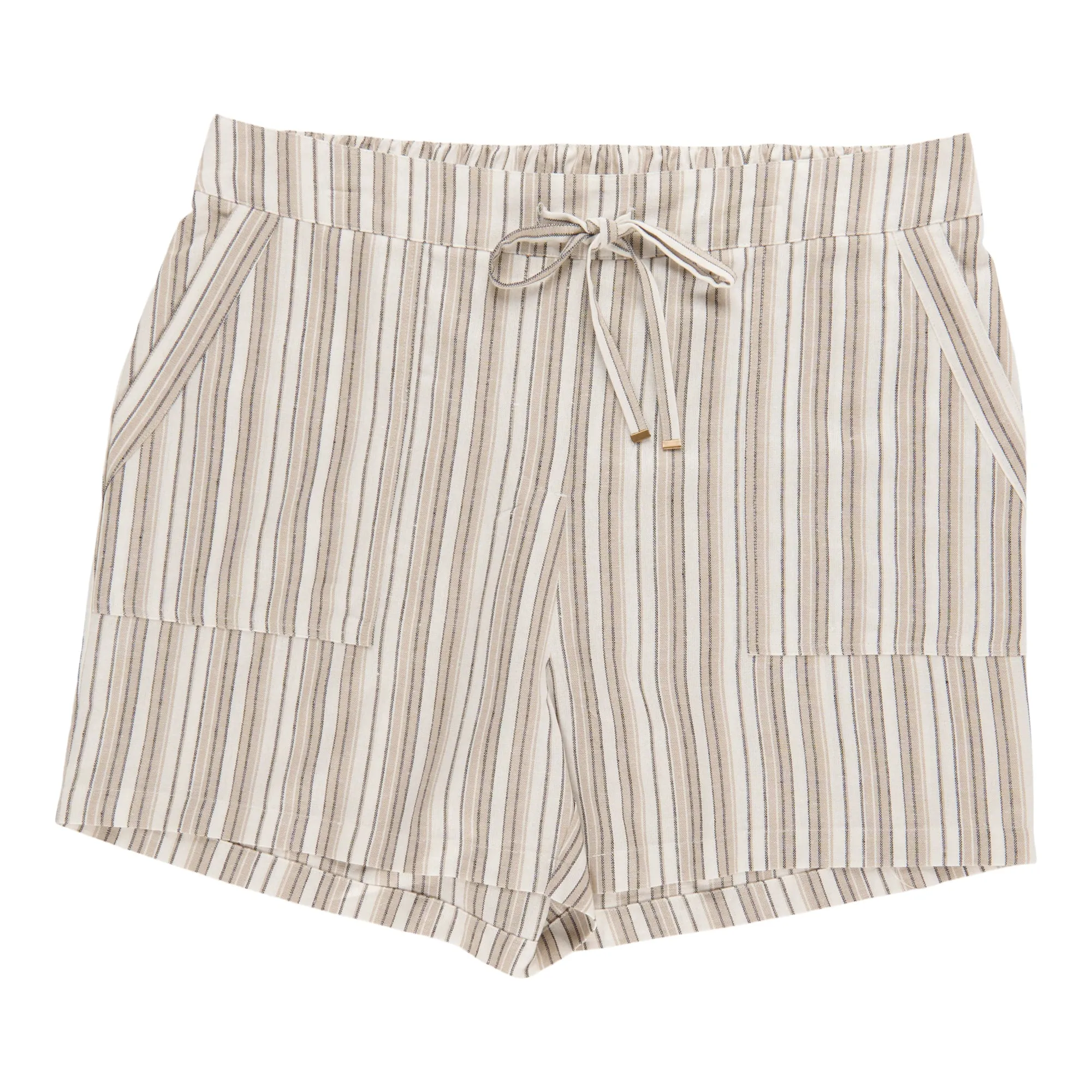mySTYLE Women's Plus Striped Linen Blend Shorts sold by Giant Tiger