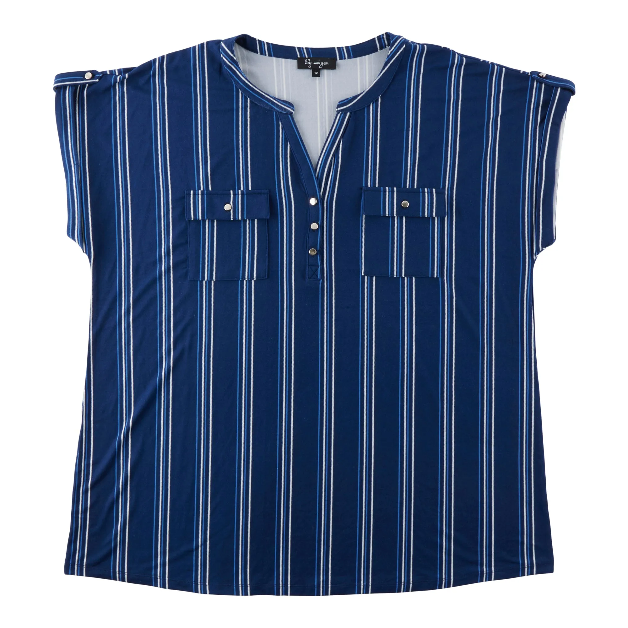 lily morgan Women's Plus V-Neck Short Sleeve Top sold by Giant Tiger product image thumbnail 3