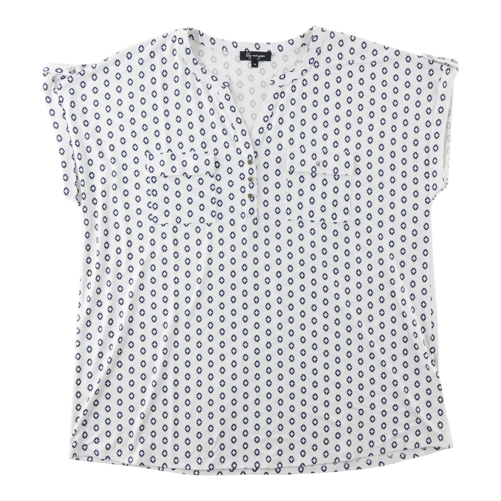 lily morgan Women's Plus V-Neck Short Sleeve Top sold by Giant Tiger product image thumbnail 5