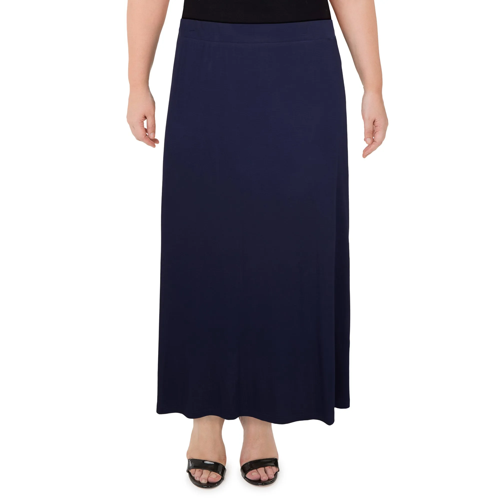 lily morgan Women's Plus Solid Long Knit Skirt sold by Giant Tiger
