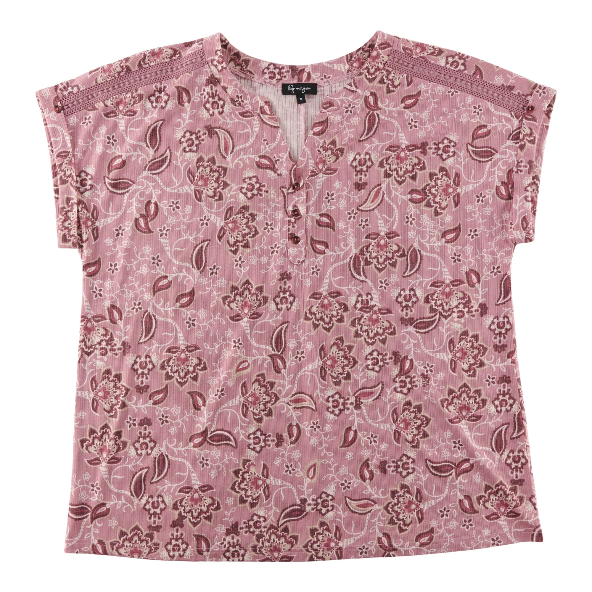 lily morgan Women's Plus V-Neck Cap Sleeve Top sold by Giant Tiger product image thumbnail 2