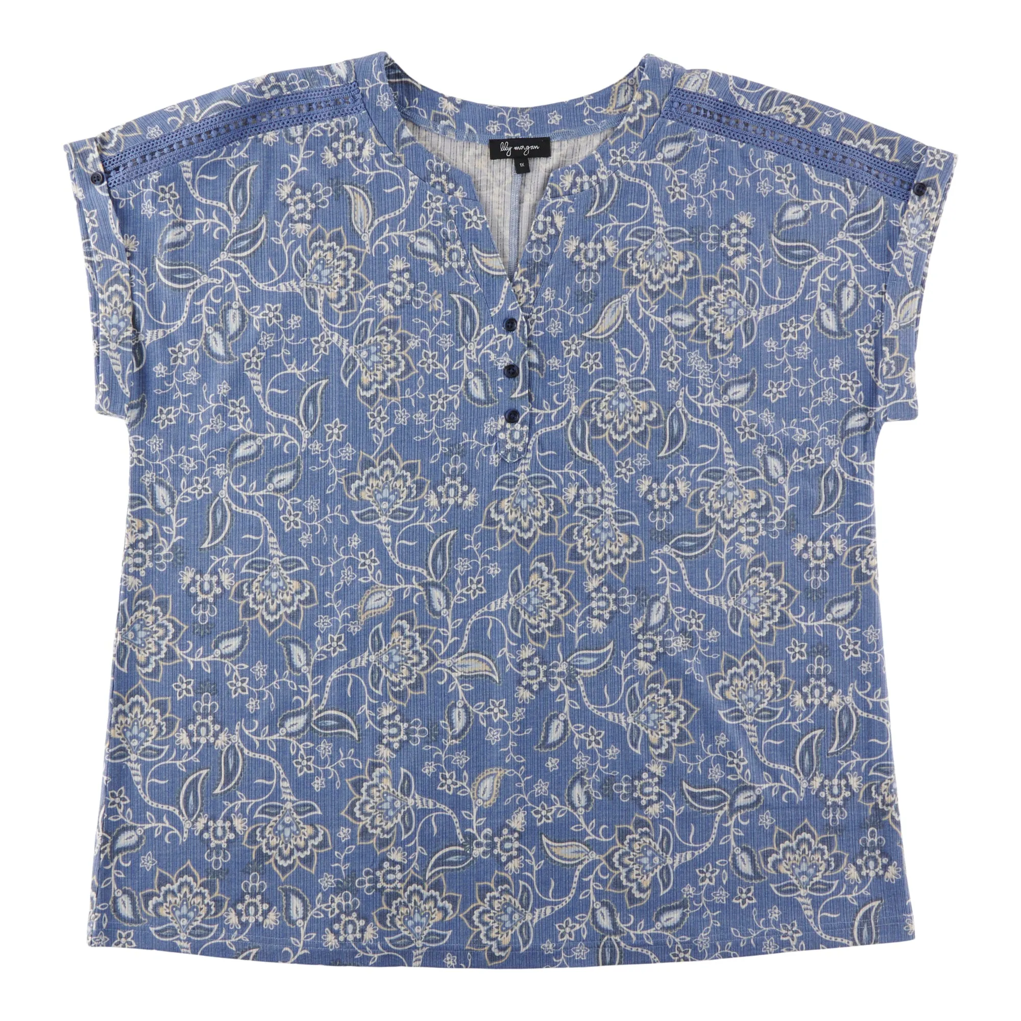 lily morgan Women's Plus V-Neck Cap Sleeve Top sold by Giant Tiger