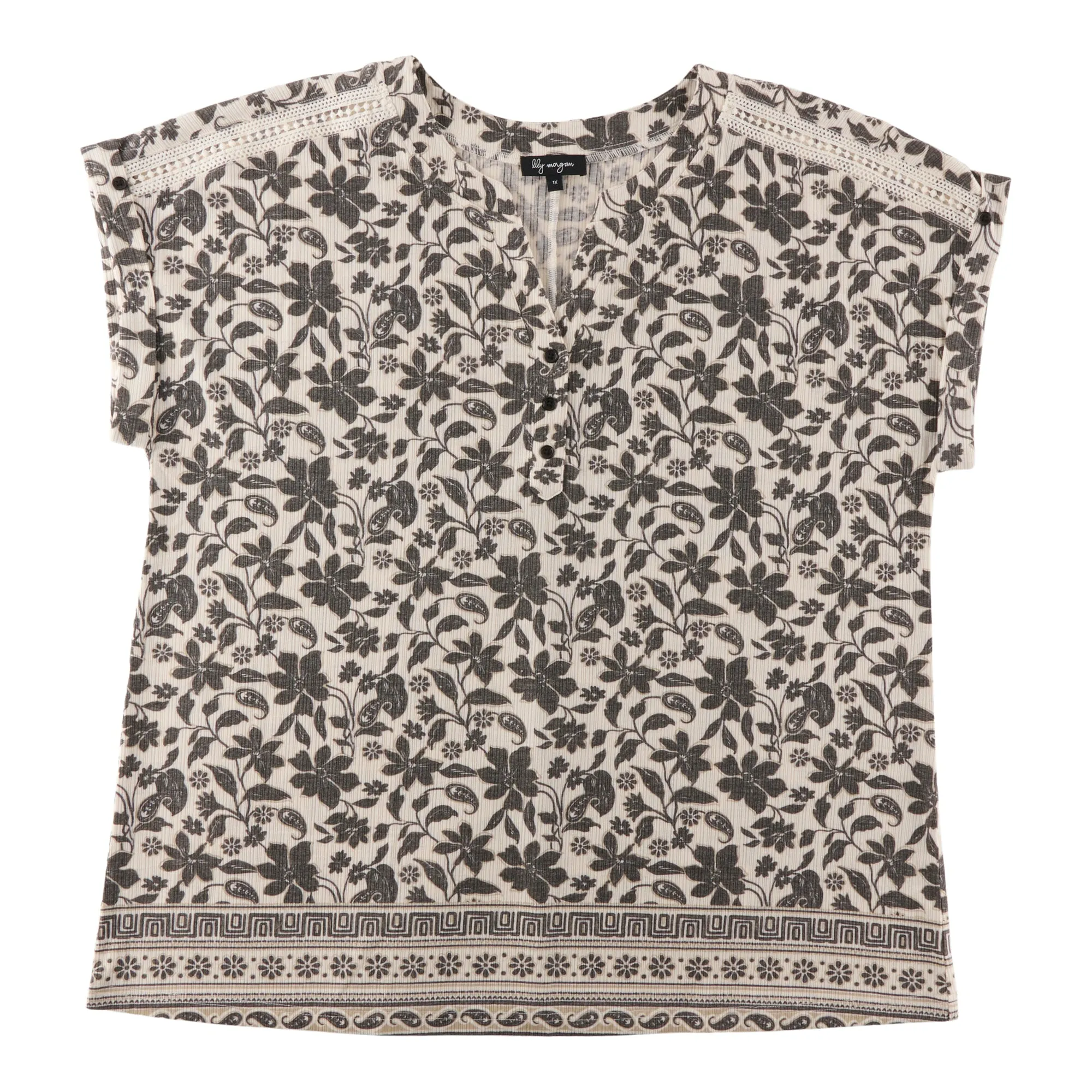 lily morgan Women's Plus V-Neck Cap Sleeve Top sold by Giant Tiger product image thumbnail 4