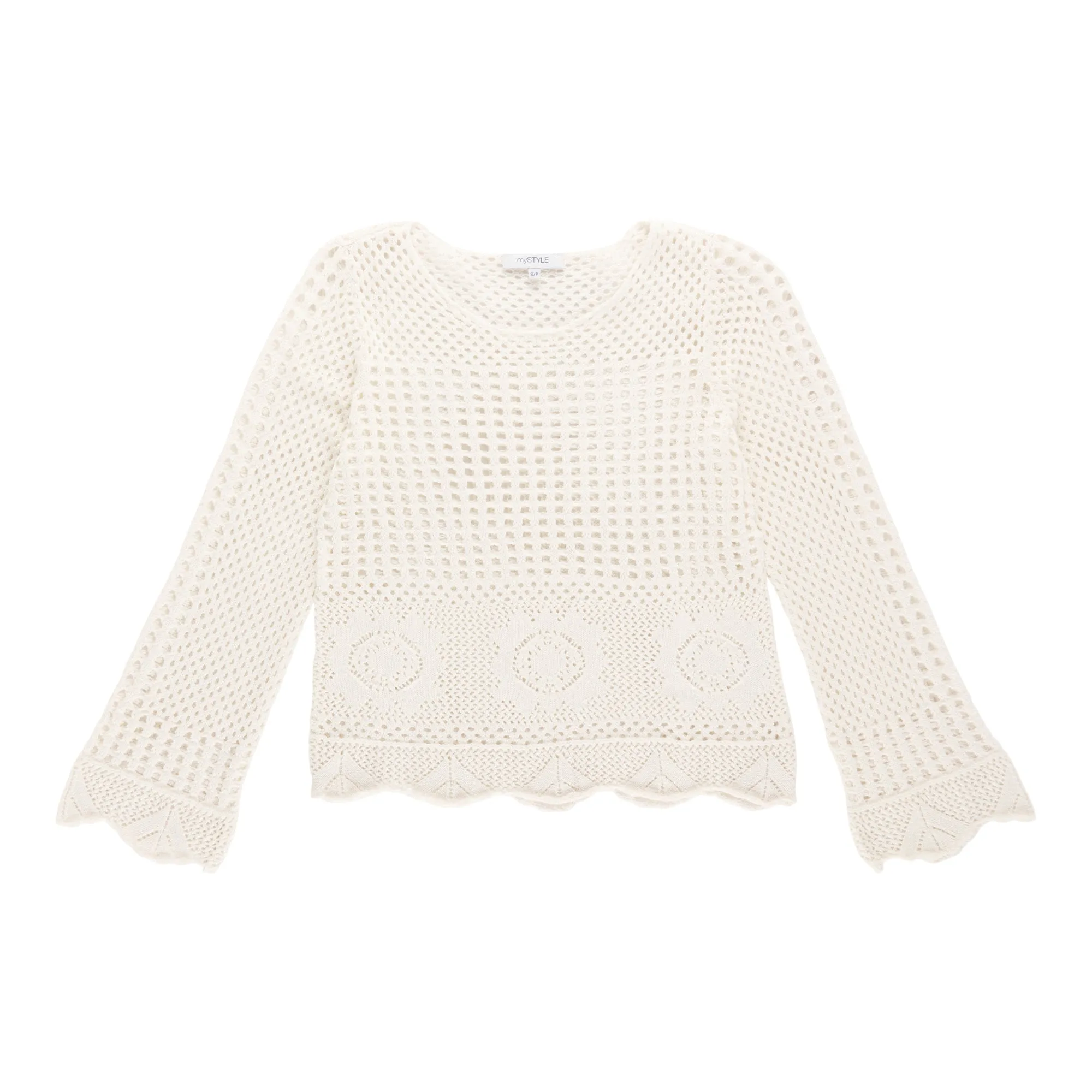 mySTYLE Women's Long Sleeve Crochet Sweater sold by Giant Tiger