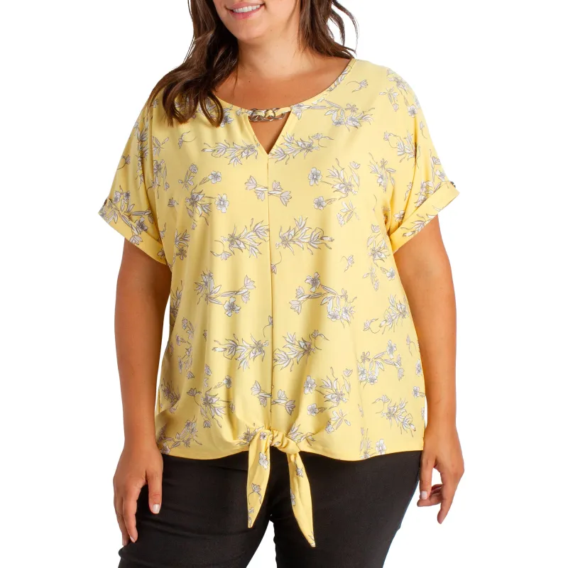lily morgan Women's Plus Printed Short Sleeve Top sold by Giant Tiger