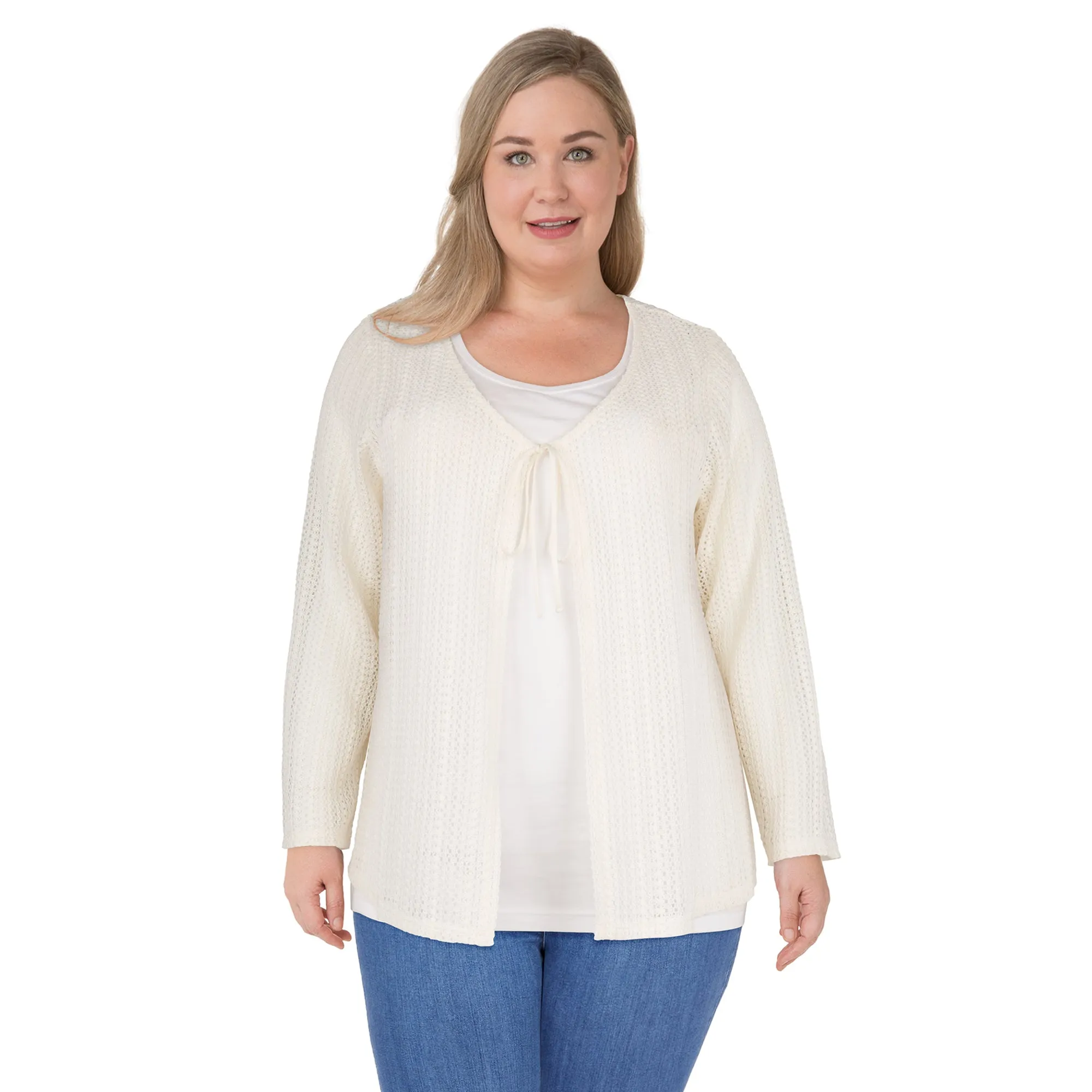 lily morgan Women's Plus Crochet Cardigan sold by Giant Tiger product image thumbnail 2