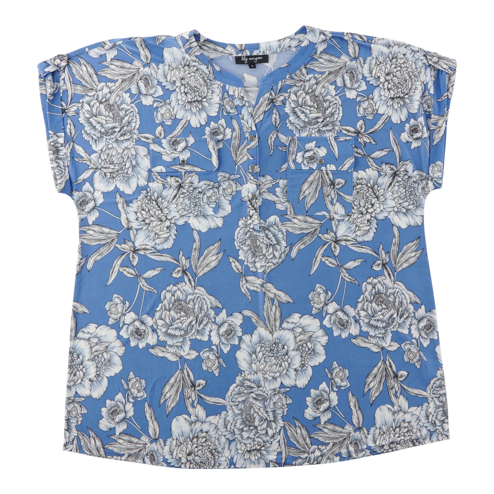 lily morgan Women's Plus Cap Sleeve Printed Top sold by Giant Tiger product image thumbnail 4
