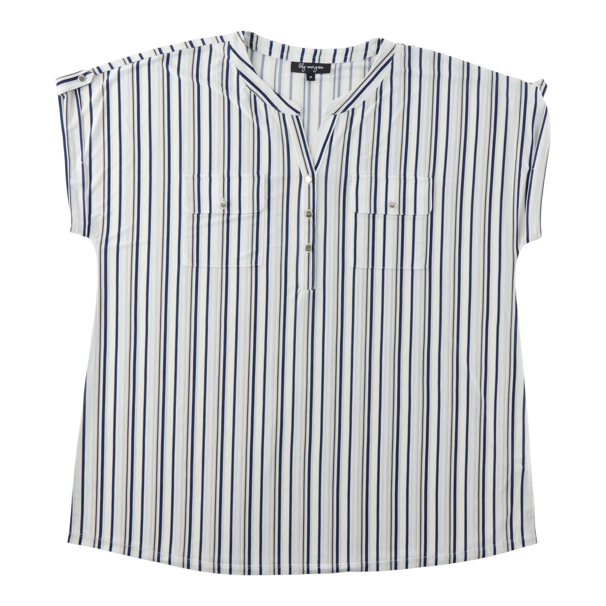 lily morgan Women's Plus Cap Sleeve Printed Top sold by Giant Tiger product image thumbnail 2